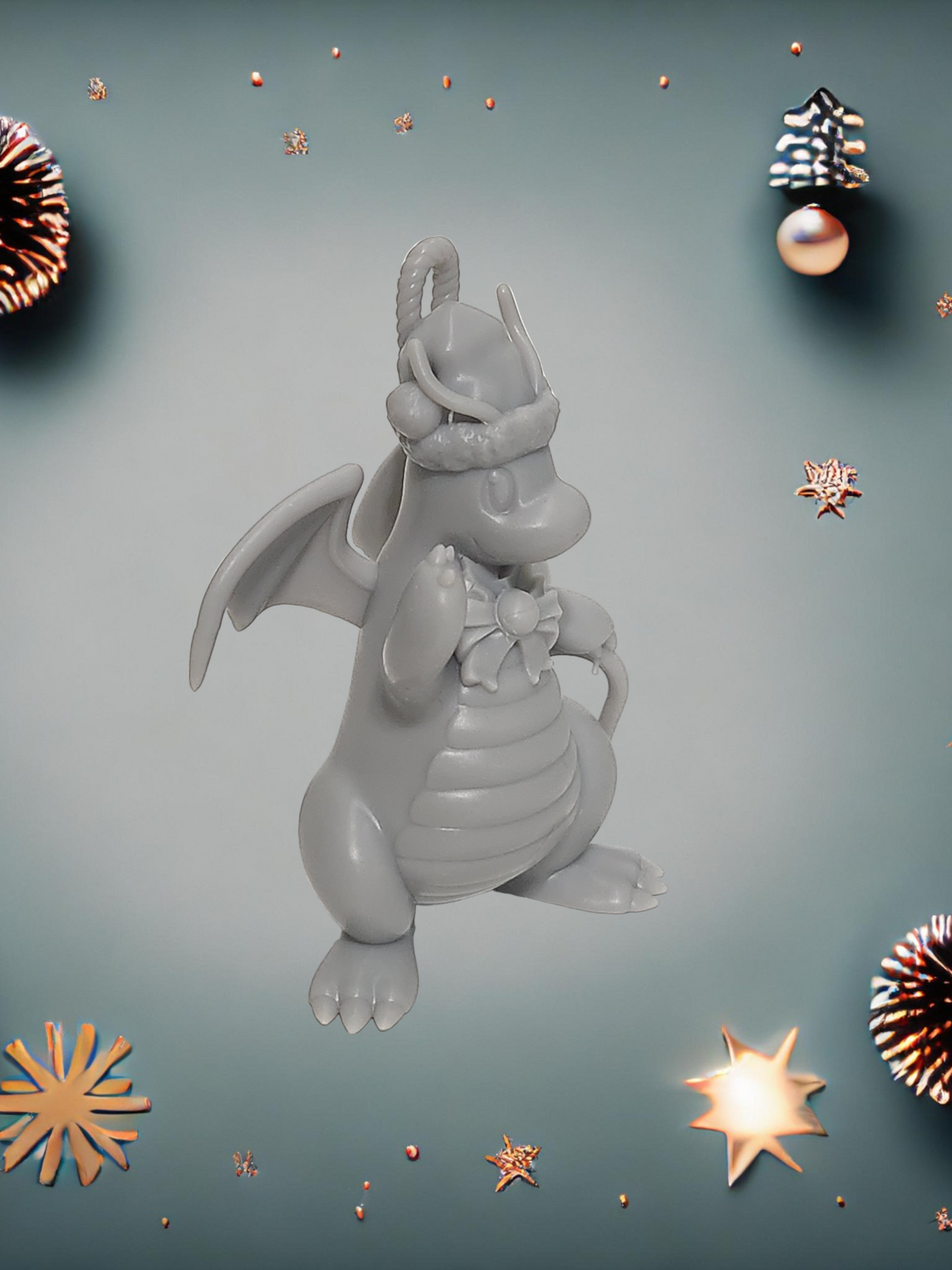 Pokemon Resin Miniature - Dragonite Christmas Ornament