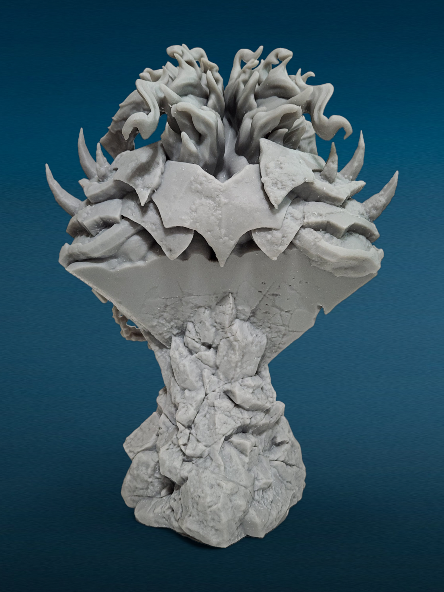 Azrael Demon Bust - Unpainted 3D Resin Figurine for Hobby Painters & Collectors (7 Inch)