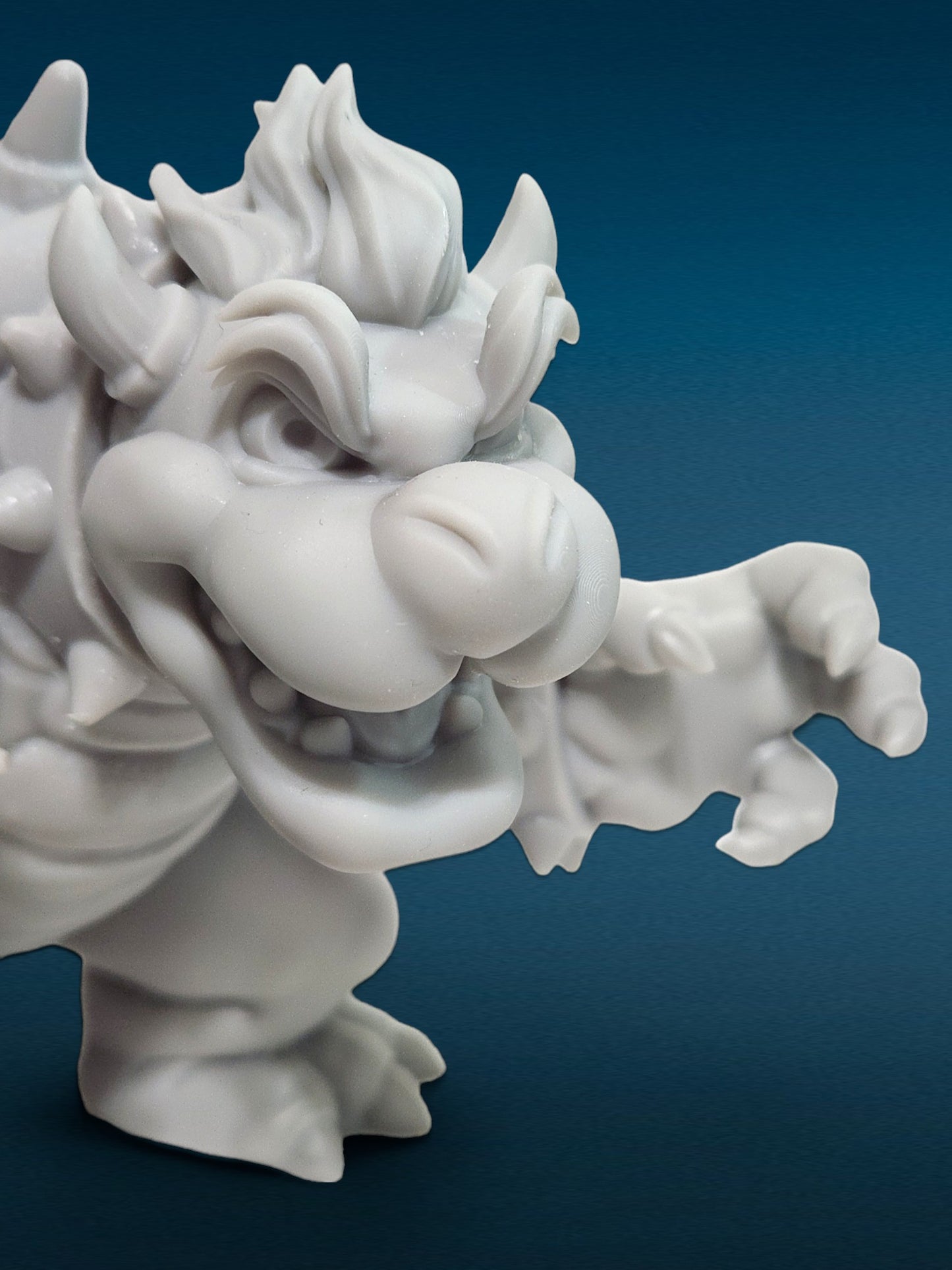 Bowser - Super Mario Bros 3D Resin Figurine: Unpainted Fan Art (5 Inch)