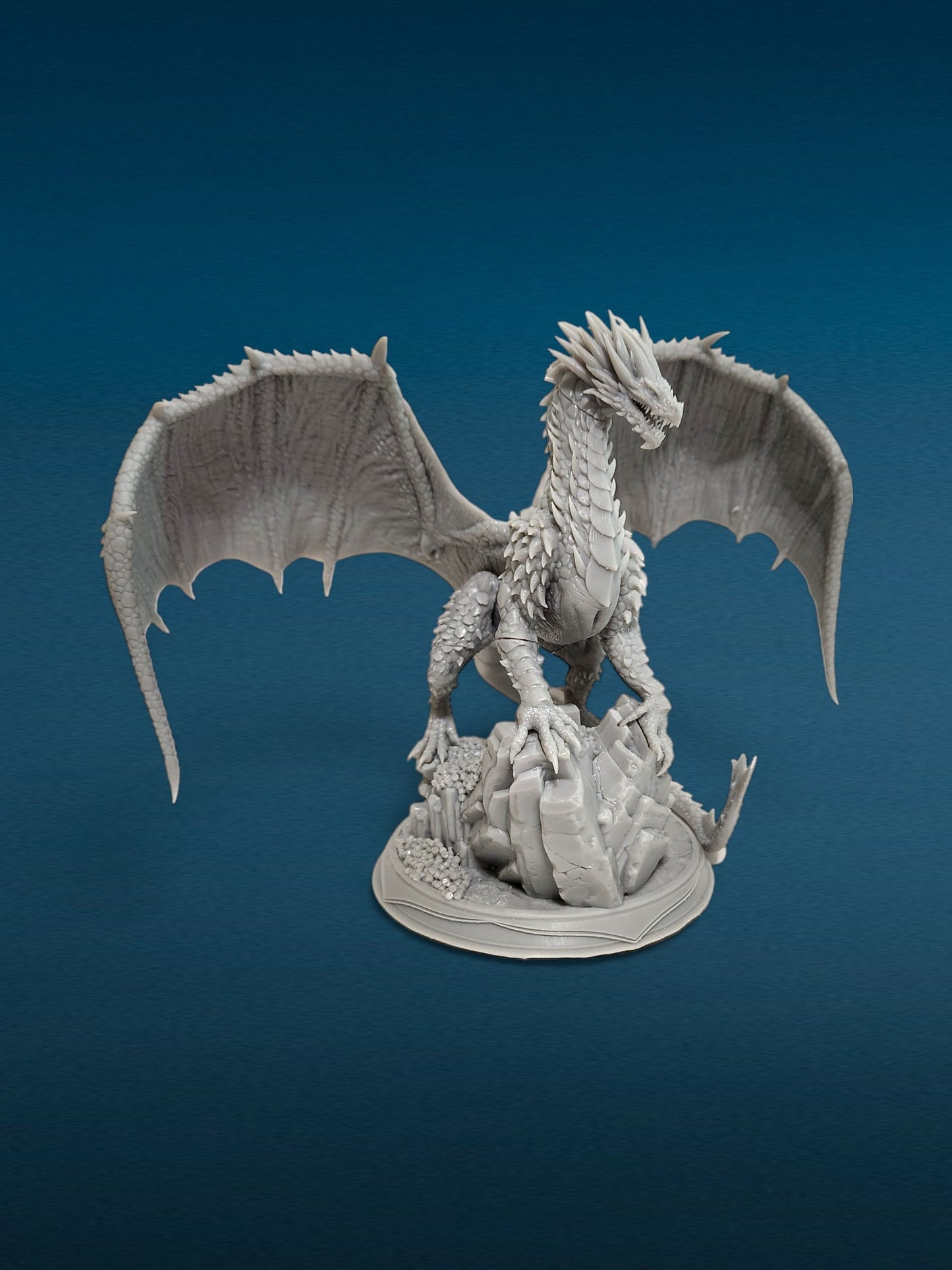 Brazatul Dragon - Unpainted 3D Resin Figurine for Hobby Painters & Collectors (6 Inch)