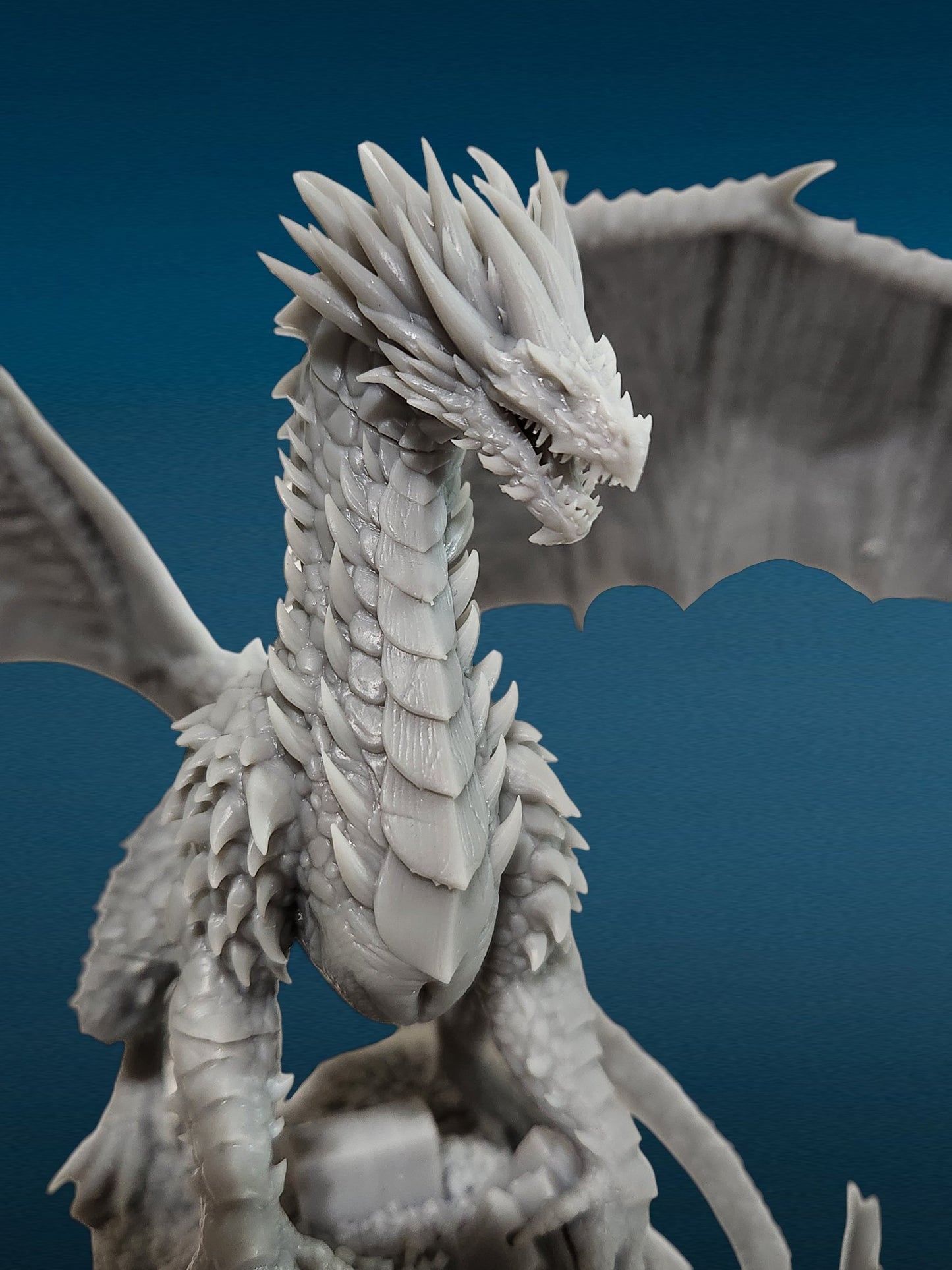 Brazatul Dragon - Unpainted 3D Resin Figurine for Hobby Painters & Collectors (6 Inch)