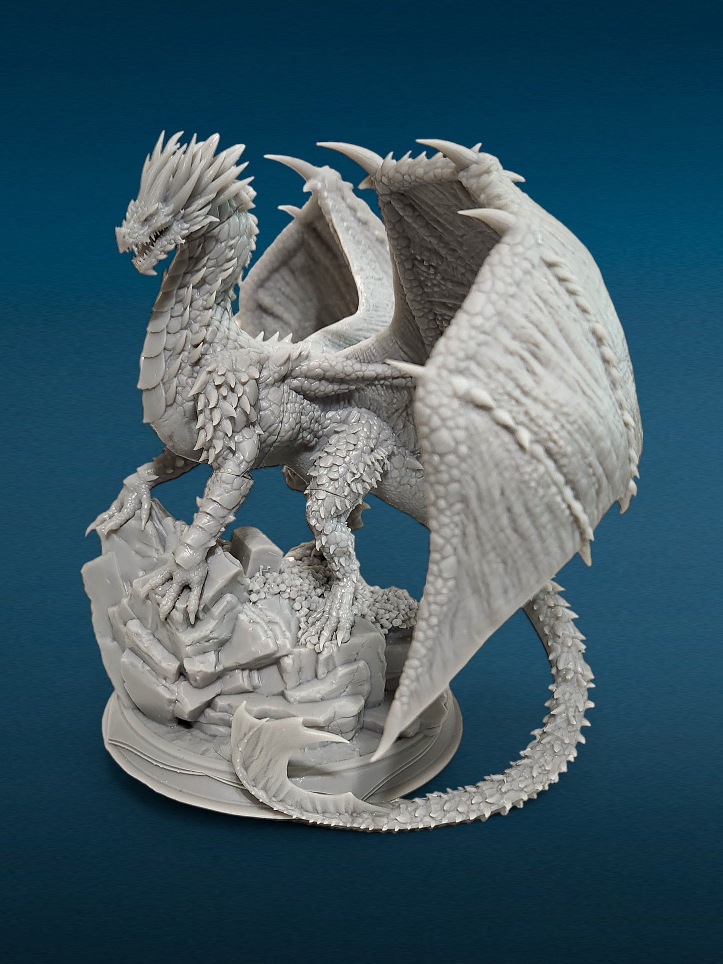 Brazatul Dragon - Unpainted 3D Resin Figurine for Hobby Painters & Collectors (6 Inch)