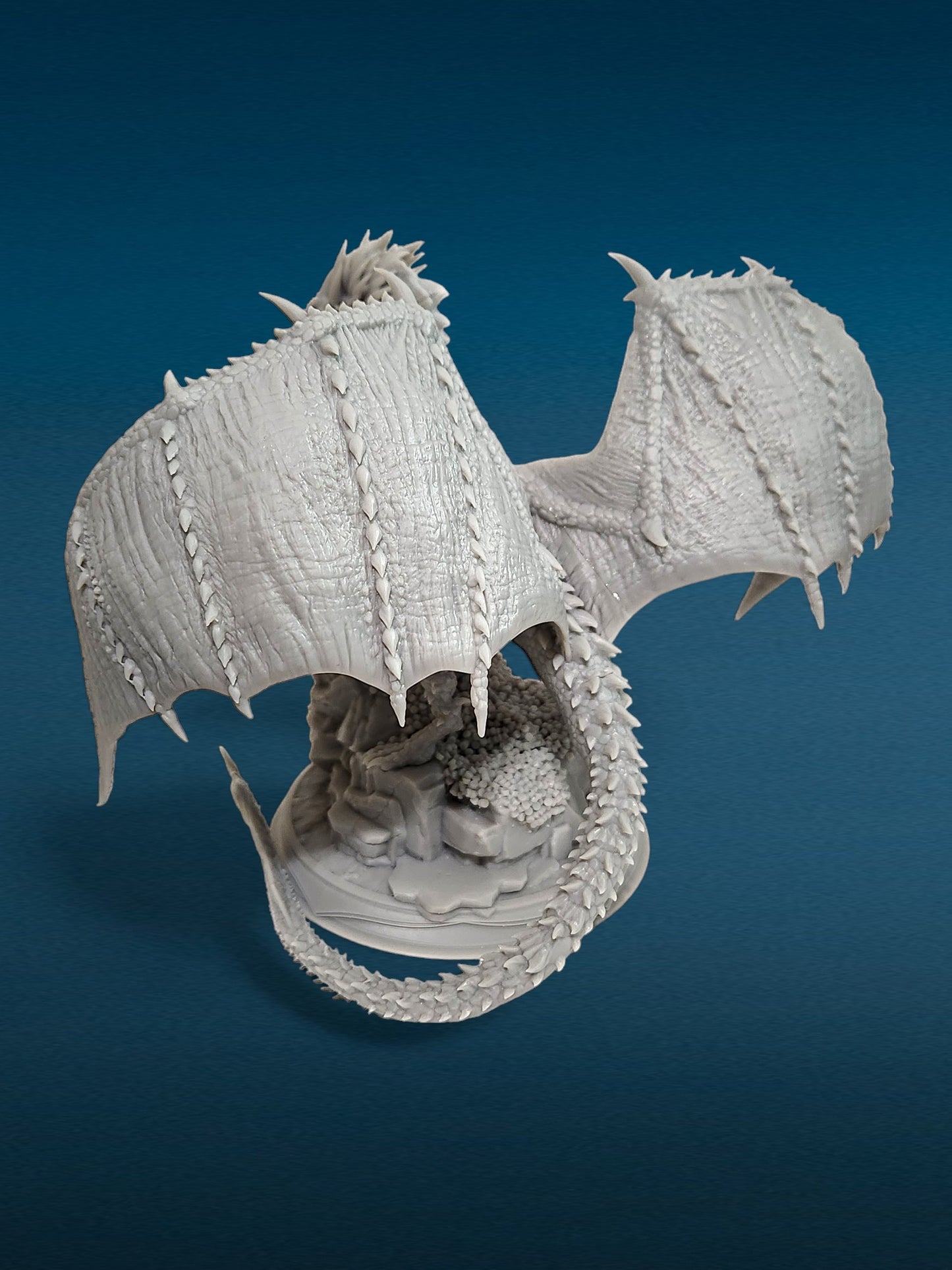 Brazatul Dragon - Unpainted 3D Resin Figurine for Hobby Painters & Collectors (6 Inch)