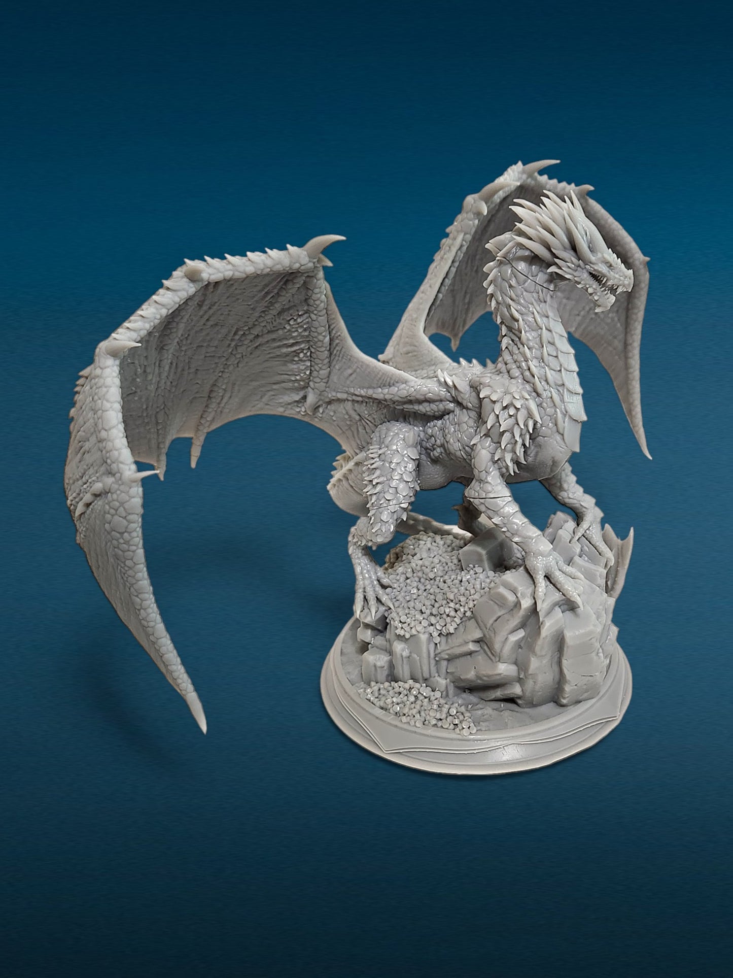 Brazatul Dragon - Unpainted 3D Resin Figurine for Hobby Painters & Collectors (6 Inch)