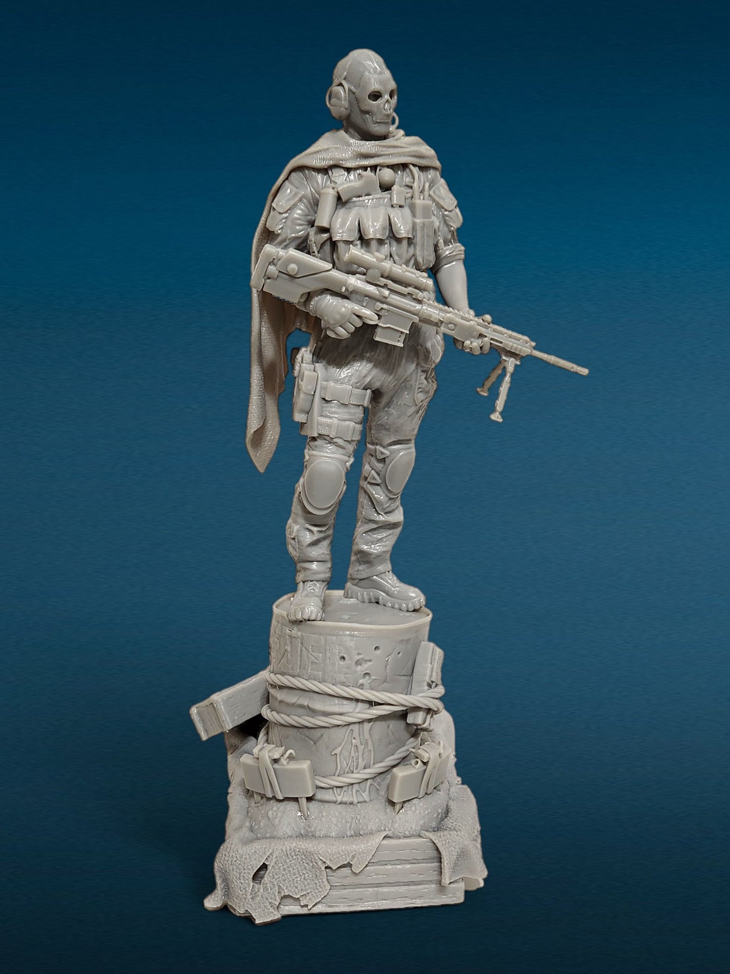 Ghost - Call of Duty 3D Resin Figurine: Unpainted Fan Art (10.5 Inch)