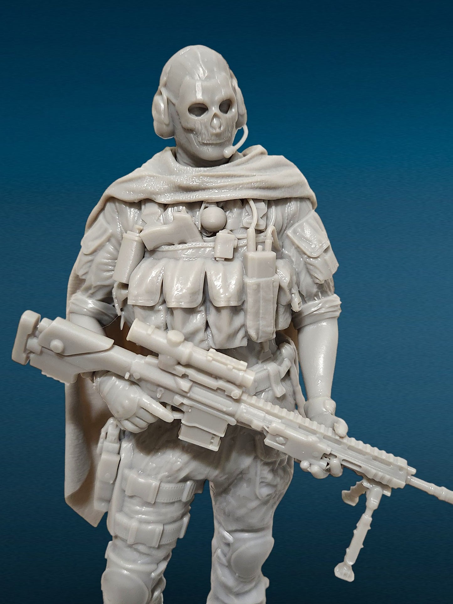Ghost - Call of Duty 3D Resin Figurine: Unpainted Fan Art (10.5 Inch)