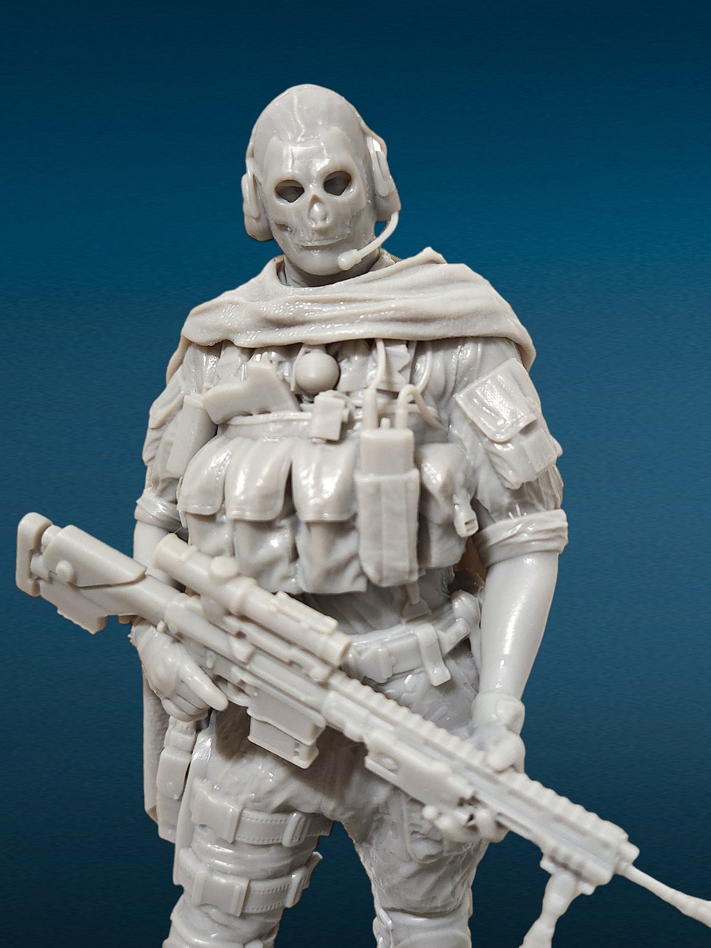 Ghost - Call of Duty 3D Resin Figurine: Unpainted Fan Art (10.5 Inch)