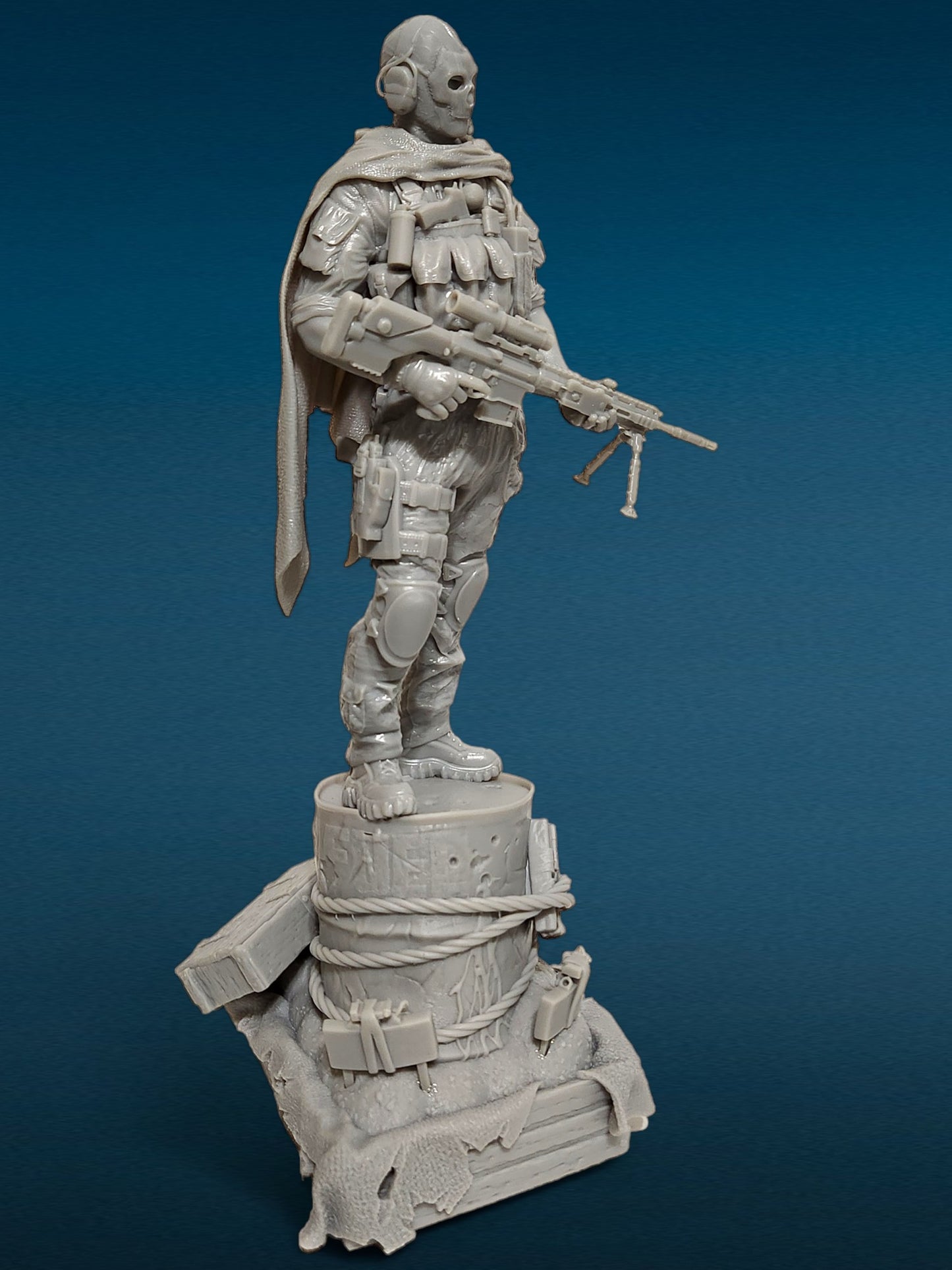 Ghost - Call of Duty 3D Resin Figurine: Unpainted Fan Art (10.5 Inch)