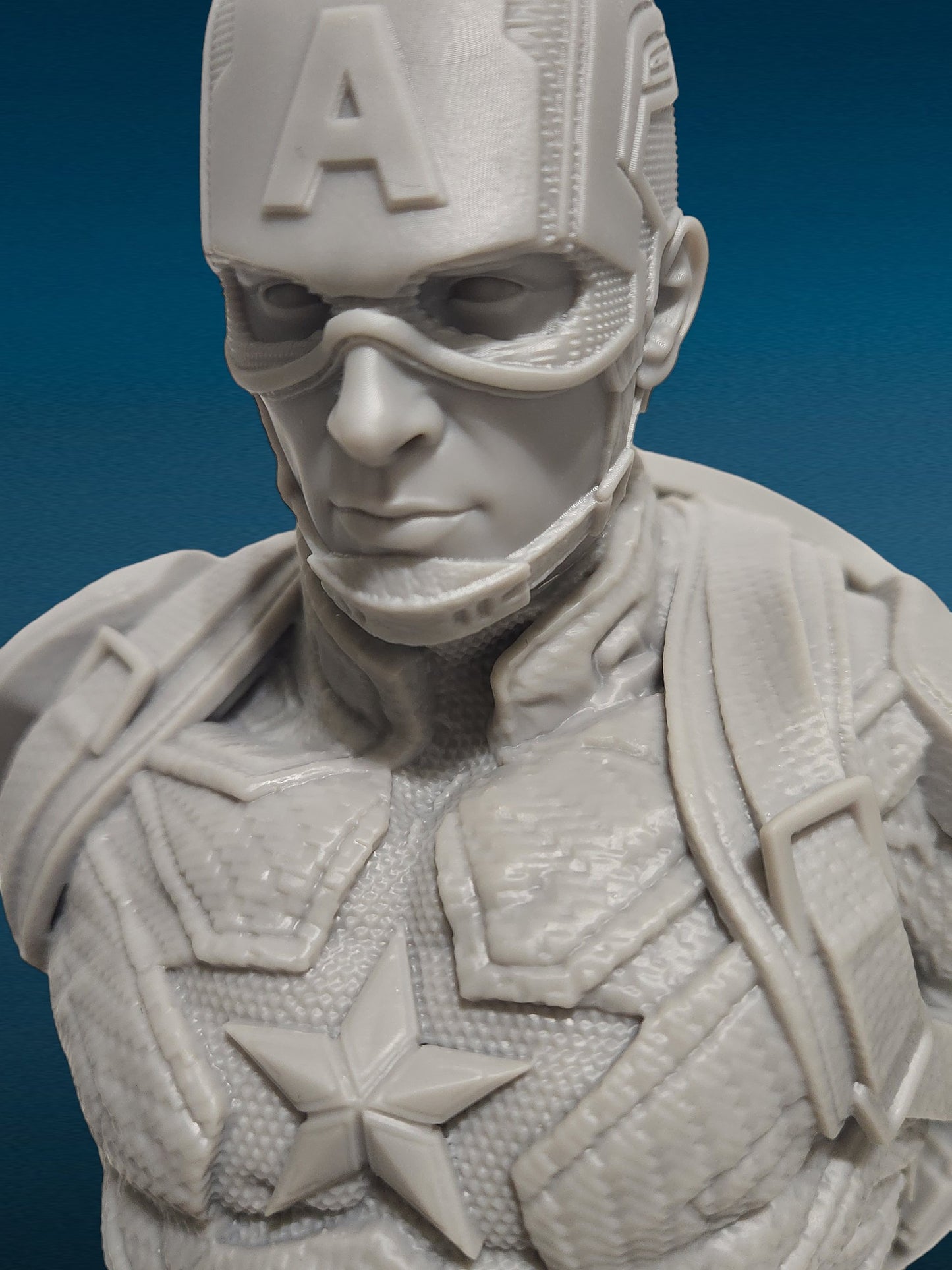 Captain America Shield - Avenger 3D Resin Bust: Unpainted Fan Art (7.5 Inch)