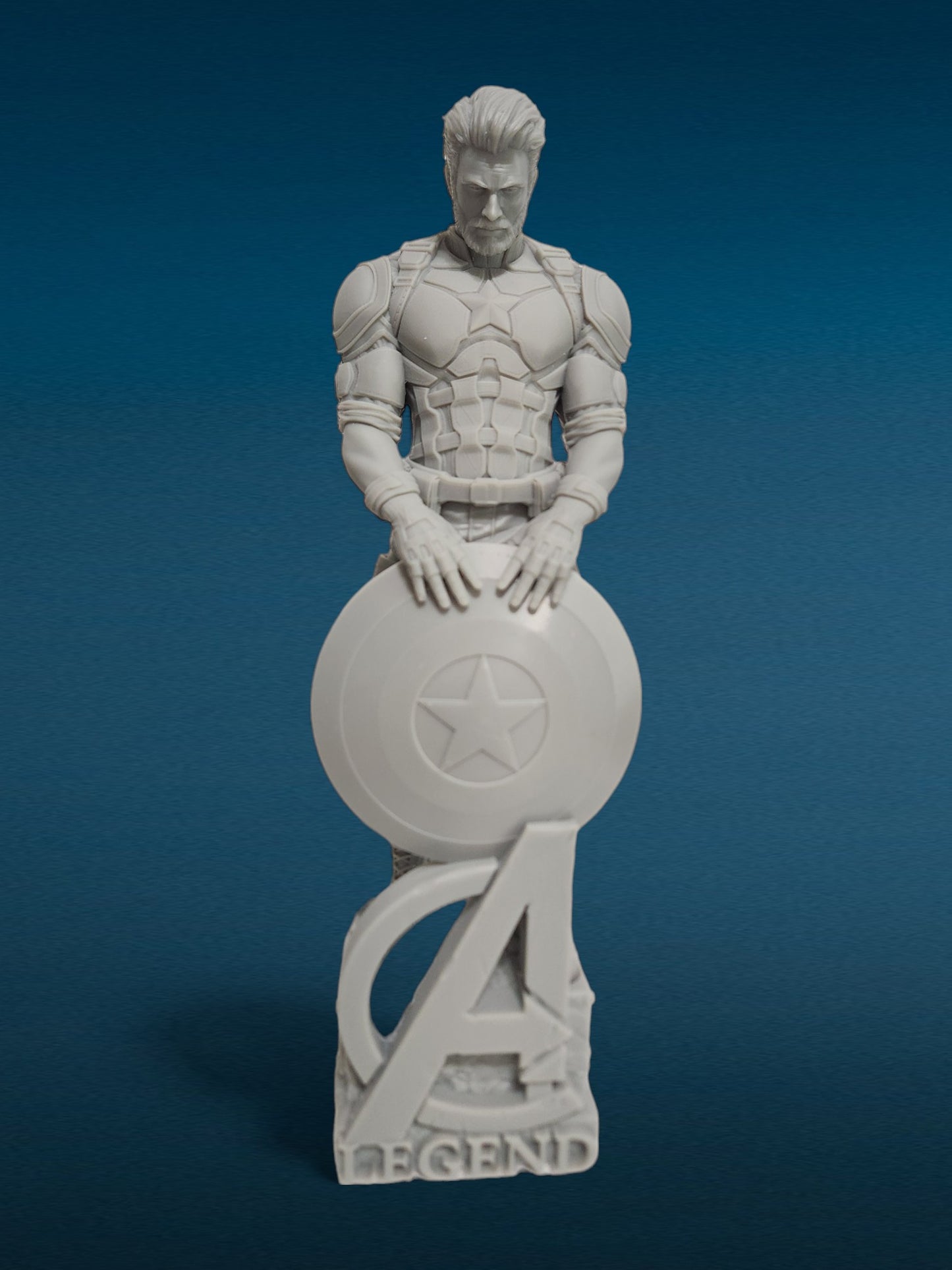 Captain America - Avengers 3D Resin Figurine: Unpainted Fan Art (11 Inch)