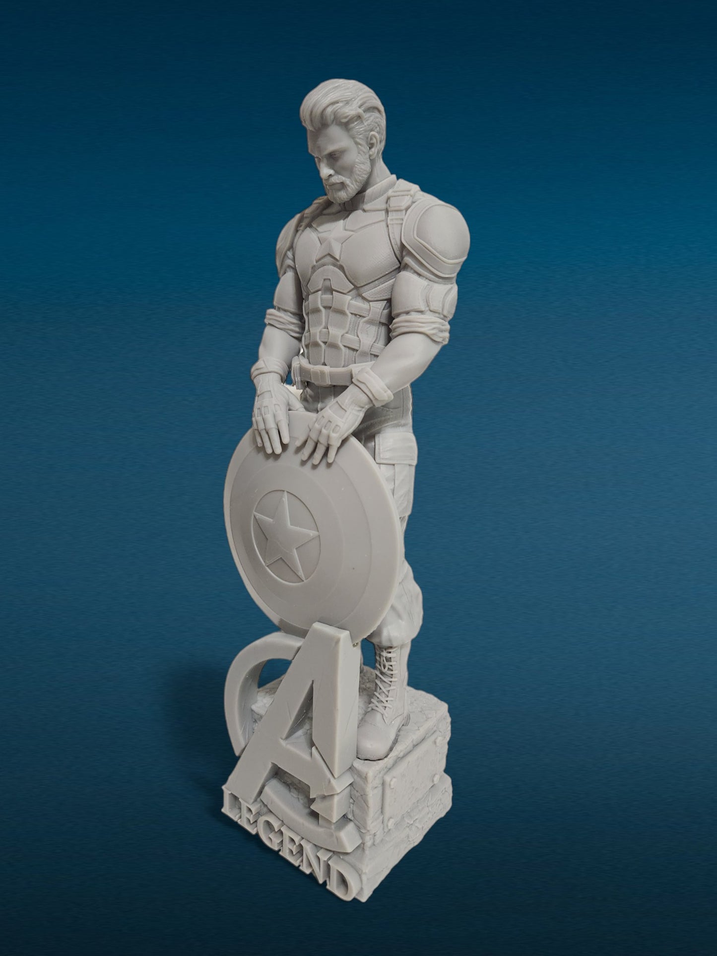 Captain America - Avengers 3D Resin Figurine: Unpainted Fan Art (11 Inch)