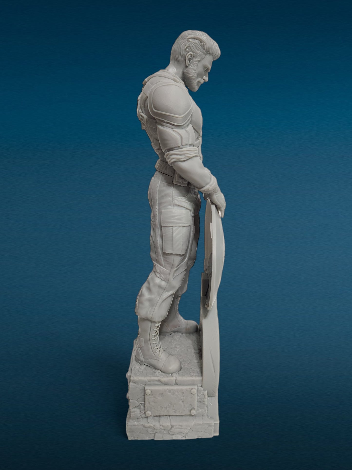 Captain America - Avengers 3D Resin Figurine: Unpainted Fan Art (11 Inch)