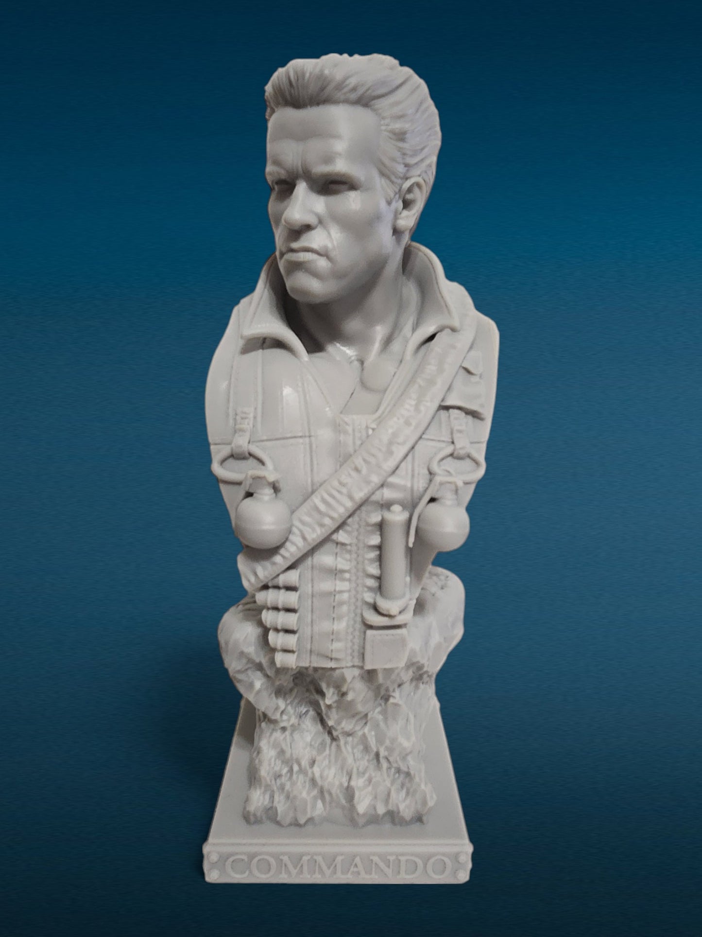 Colonel John Matrix - Commando 3D Resin Bust: Unpainted Fan Art (9.5 Inch)