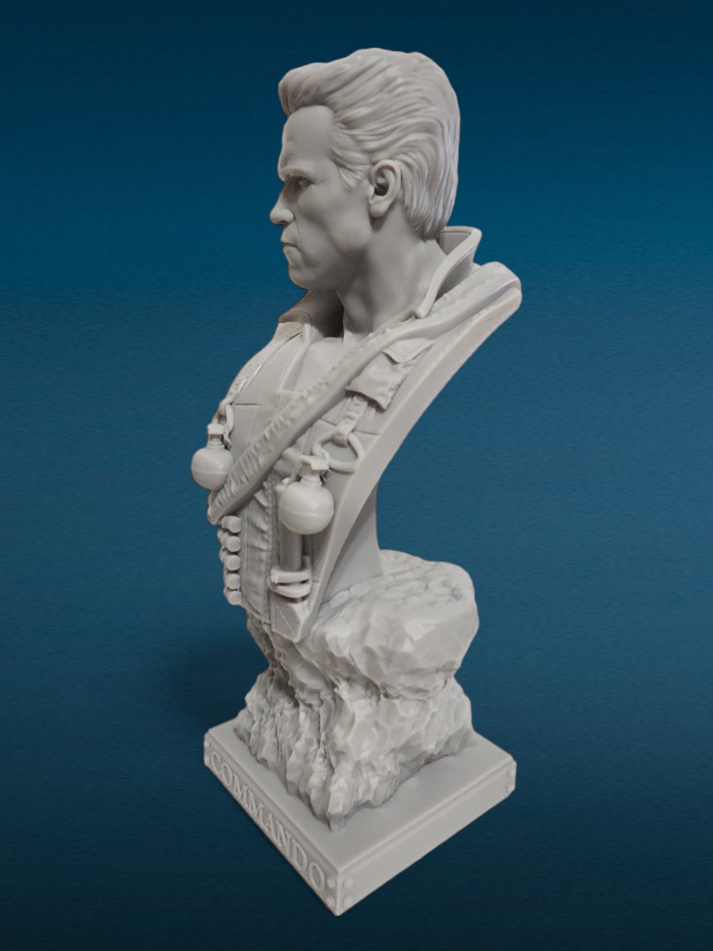 Colonel John Matrix - Commando 3D Resin Bust: Unpainted Fan Art (9.5 Inch)