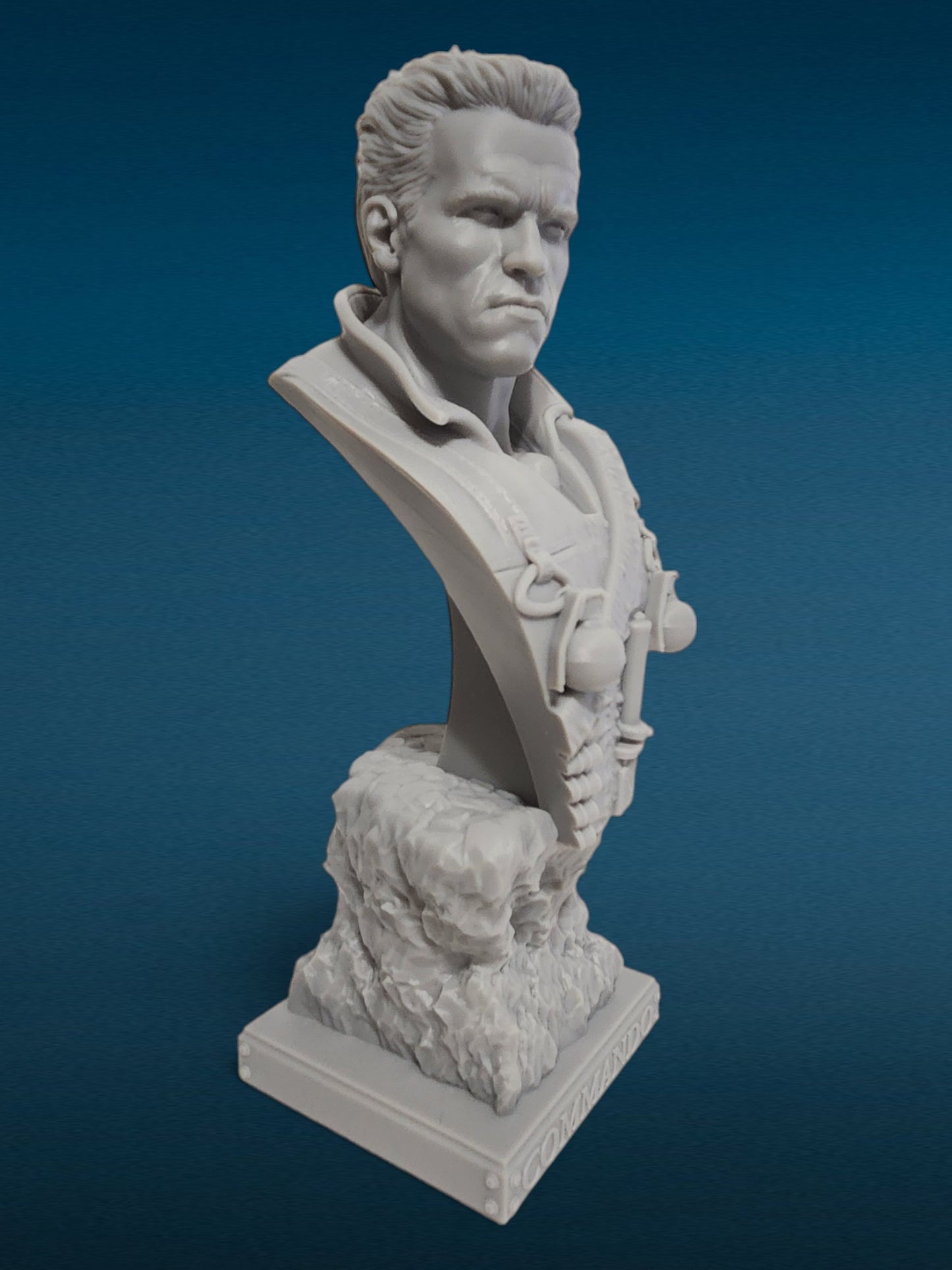 Colonel John Matrix - Commando 3D Resin Bust: Unpainted Fan Art (9.5 Inch)