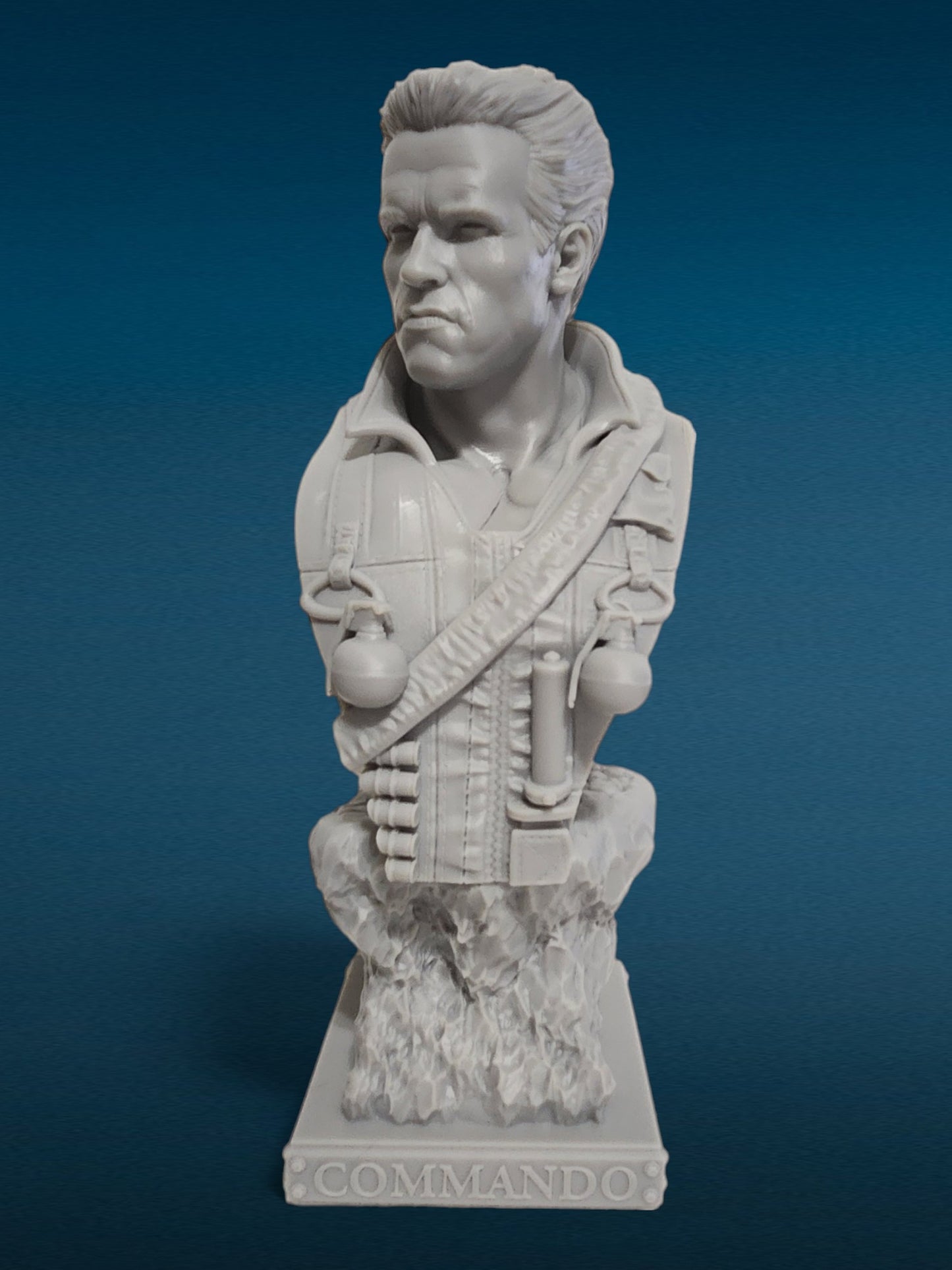Colonel John Matrix - Commando 3D Resin Bust: Unpainted Fan Art (9.5 Inch)