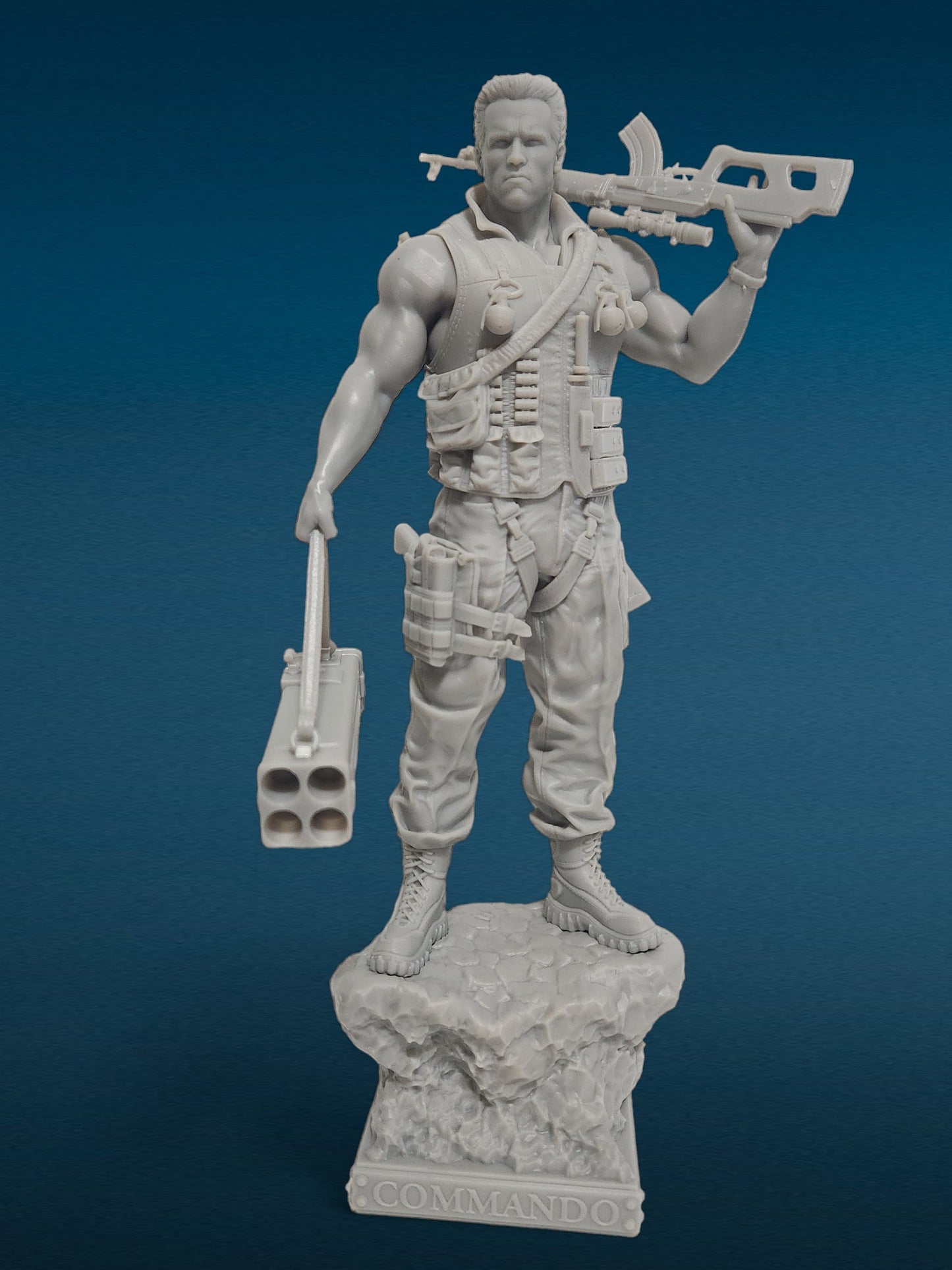 Colonel John Matrix - Commando 3D Resin Figure: Unpainted Fan Art (9 Inch)
