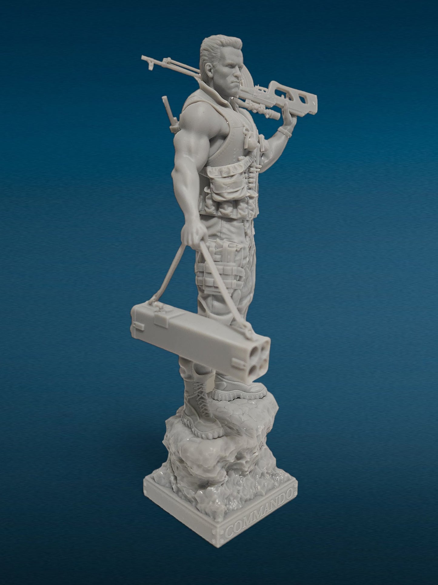 Colonel John Matrix - Commando 3D Resin Figure: Unpainted Fan Art (9 Inch)