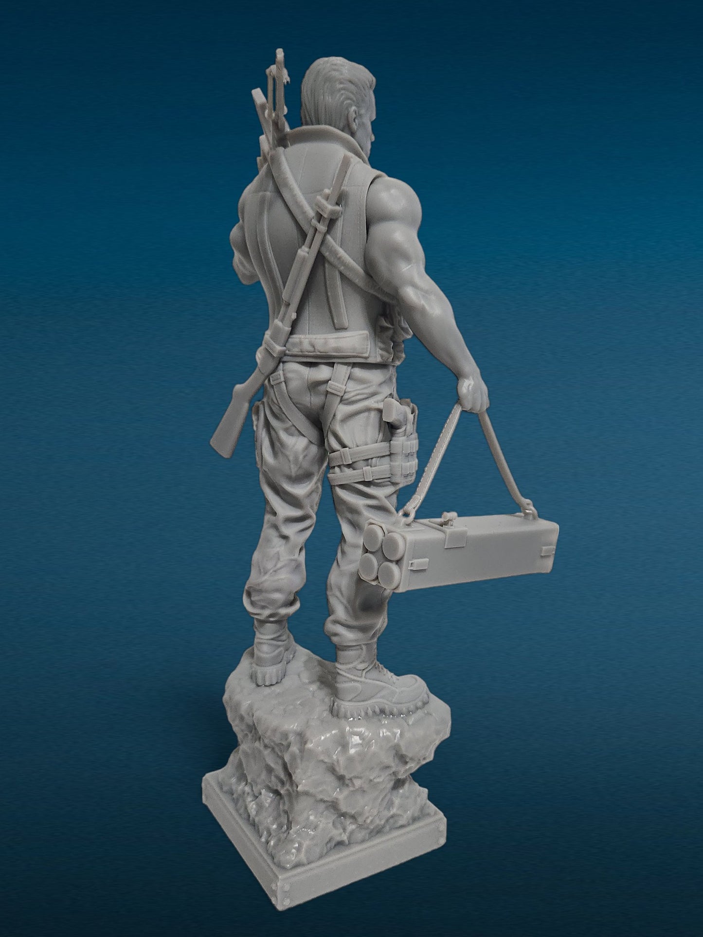 Colonel John Matrix - Commando 3D Resin Figure: Unpainted Fan Art (9 Inch)