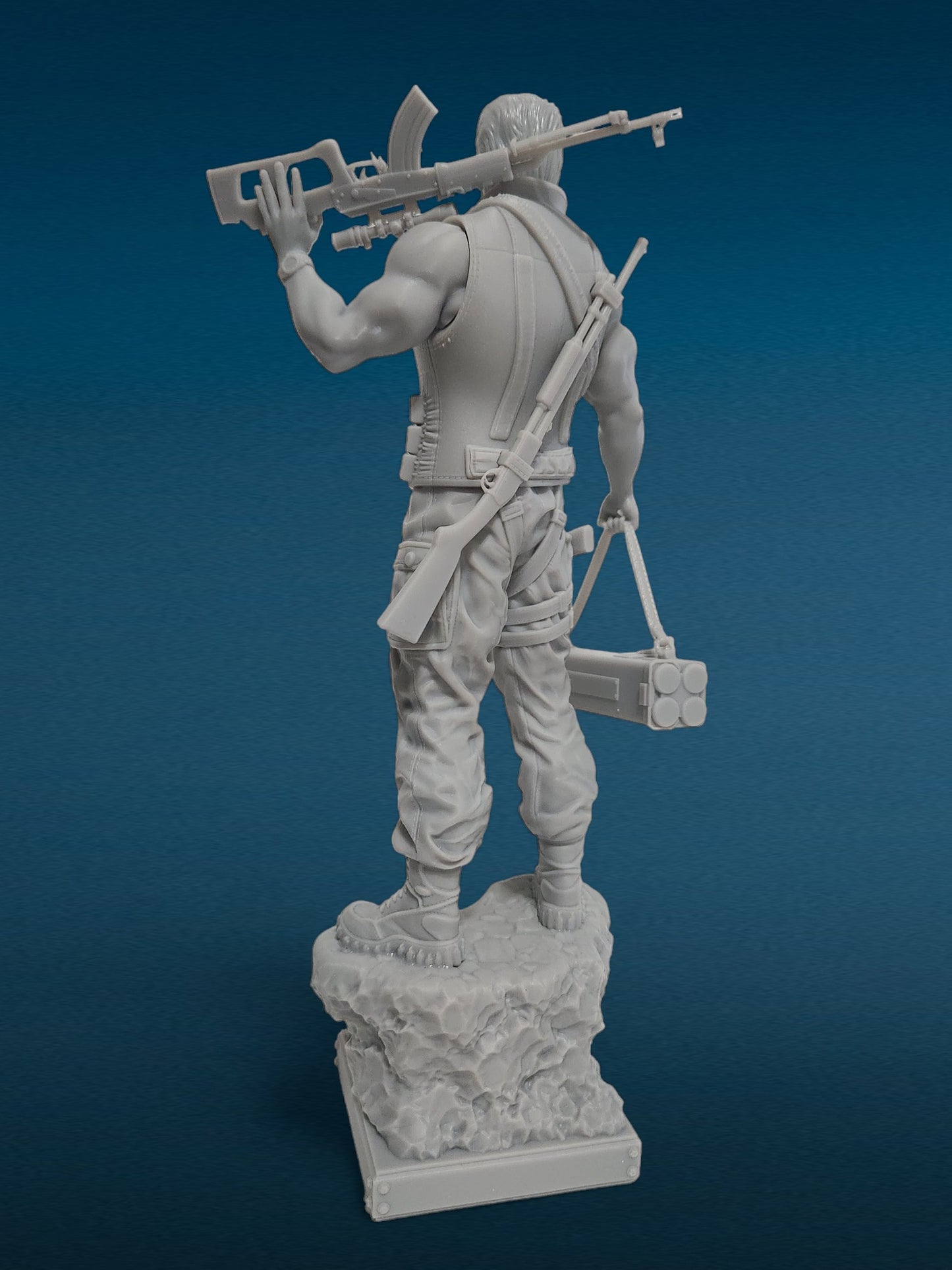 Colonel John Matrix - Commando 3D Resin Figure: Unpainted Fan Art (9 Inch)
