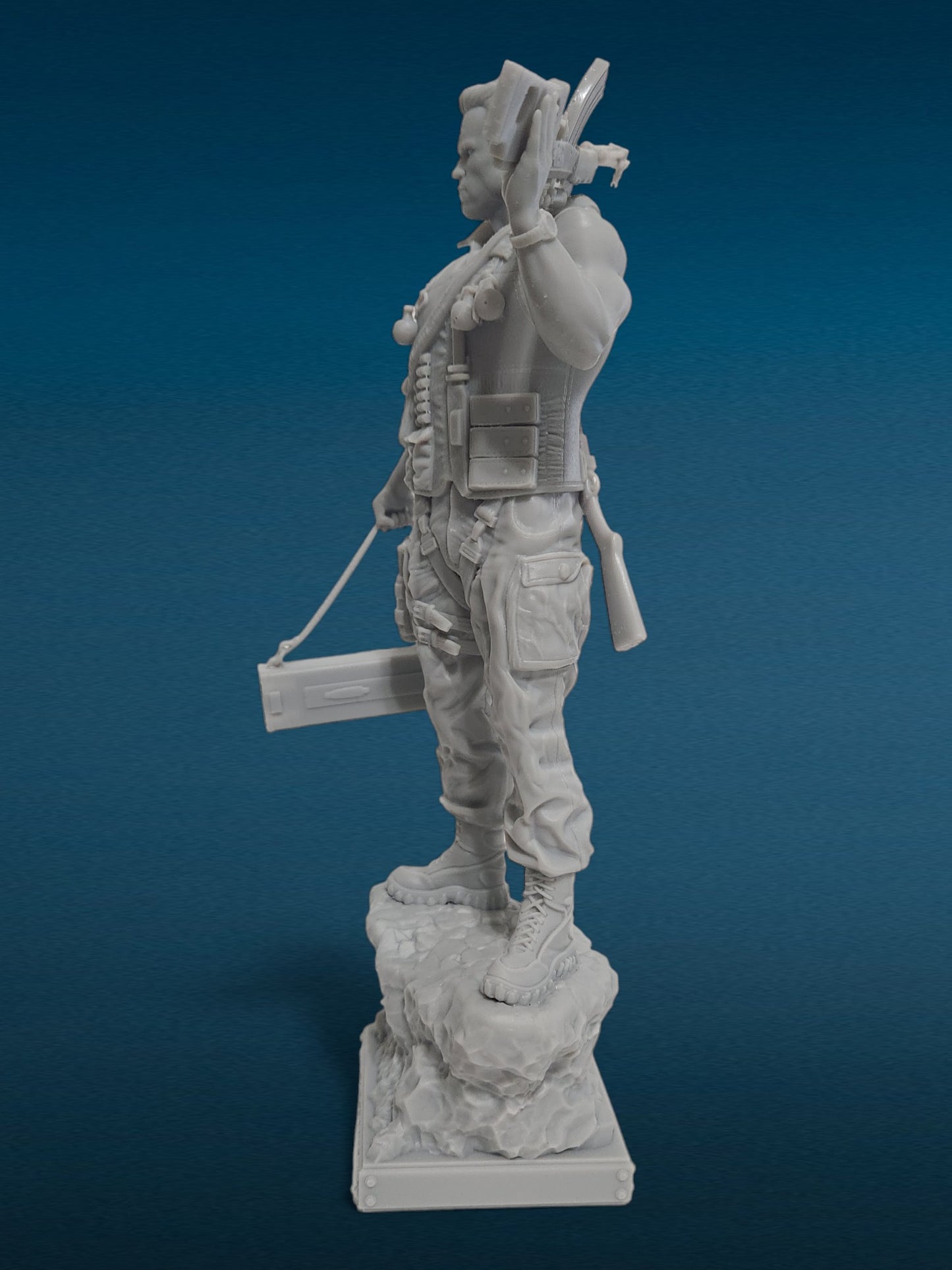 Colonel John Matrix - Commando 3D Resin Figure: Unpainted Fan Art (9 Inch)