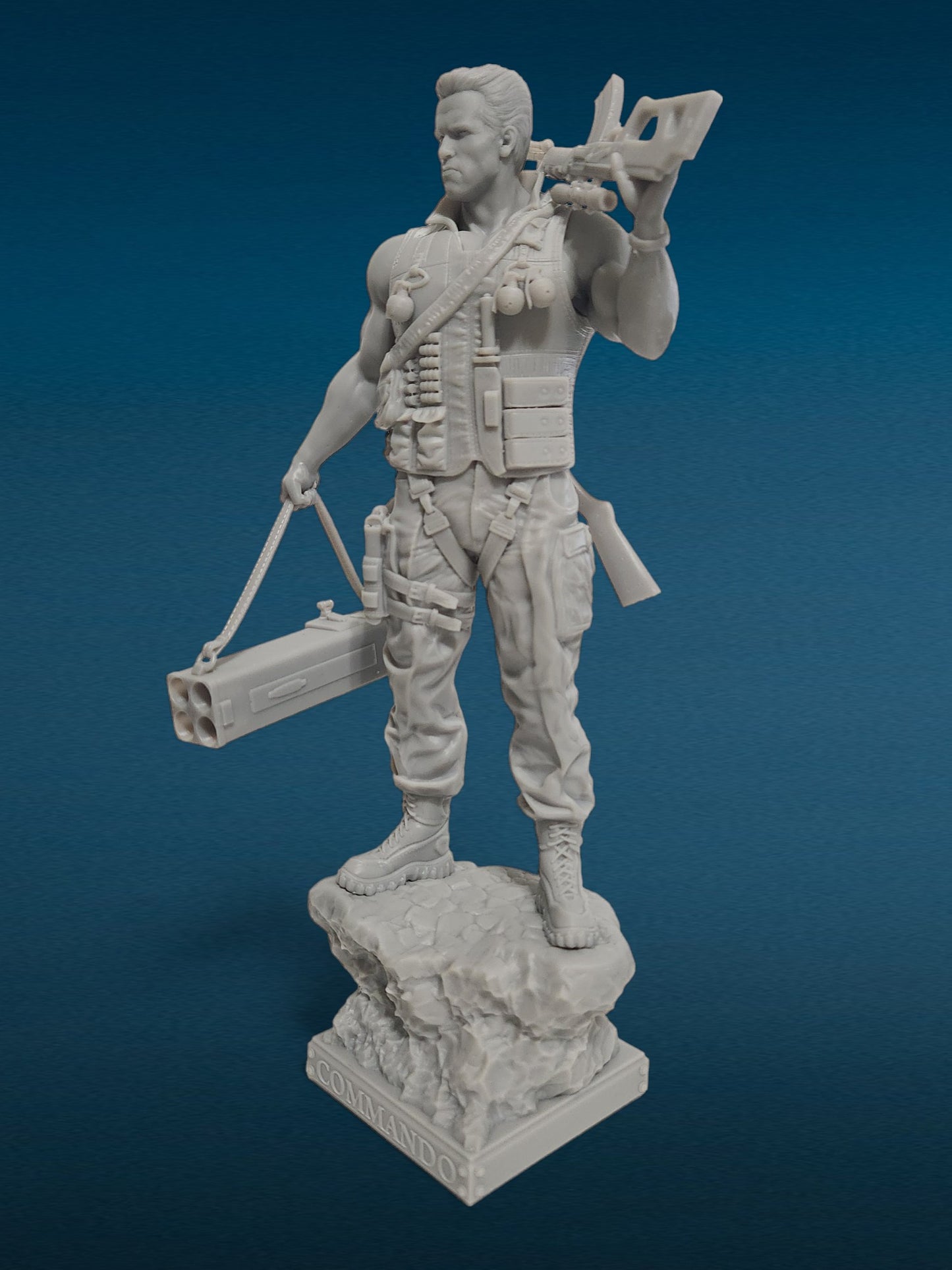 Colonel John Matrix - Commando 3D Resin Figure: Unpainted Fan Art (9 Inch)