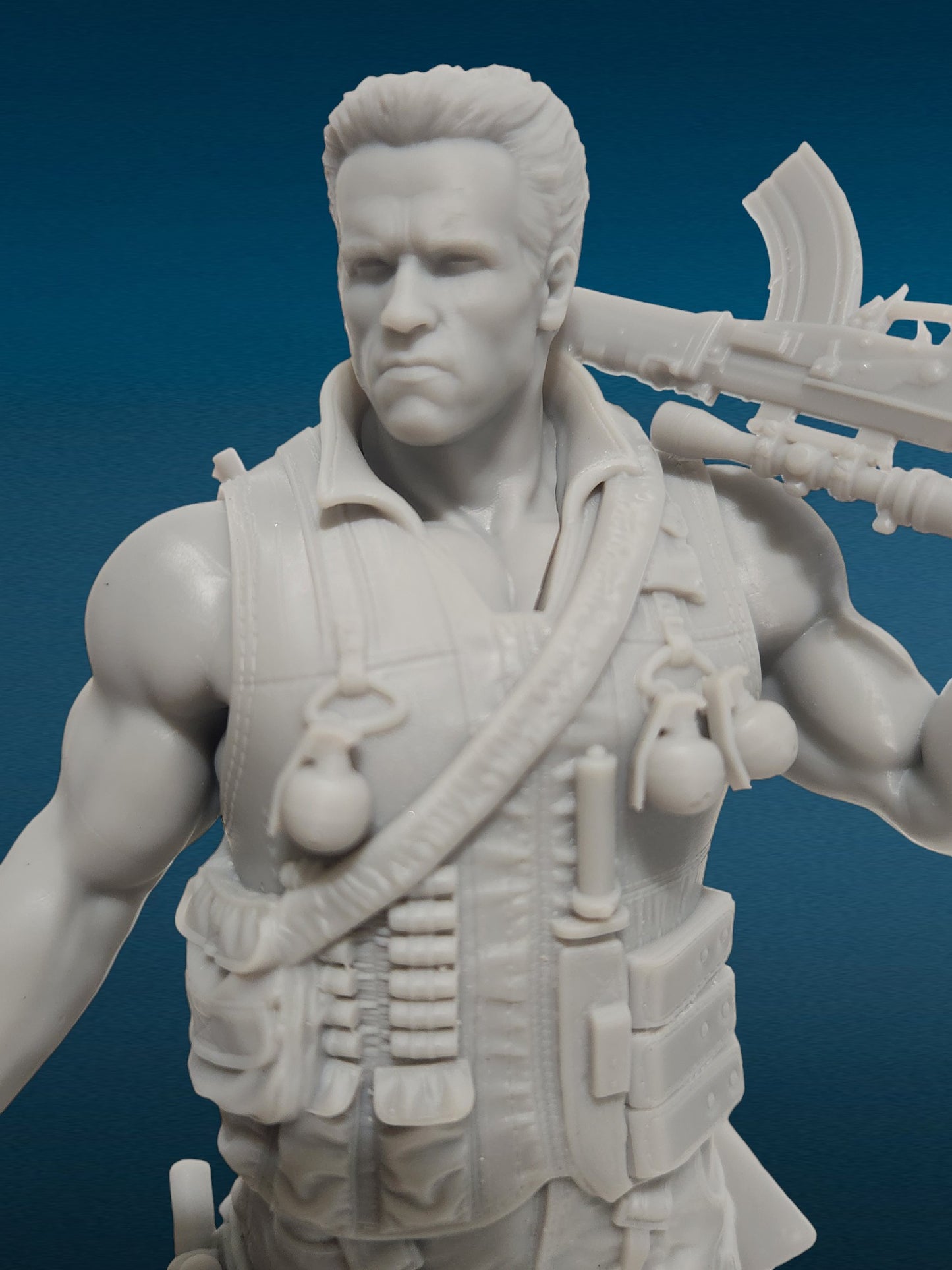 Colonel John Matrix - Commando 3D Resin Figure: Unpainted Fan Art (9 Inch)