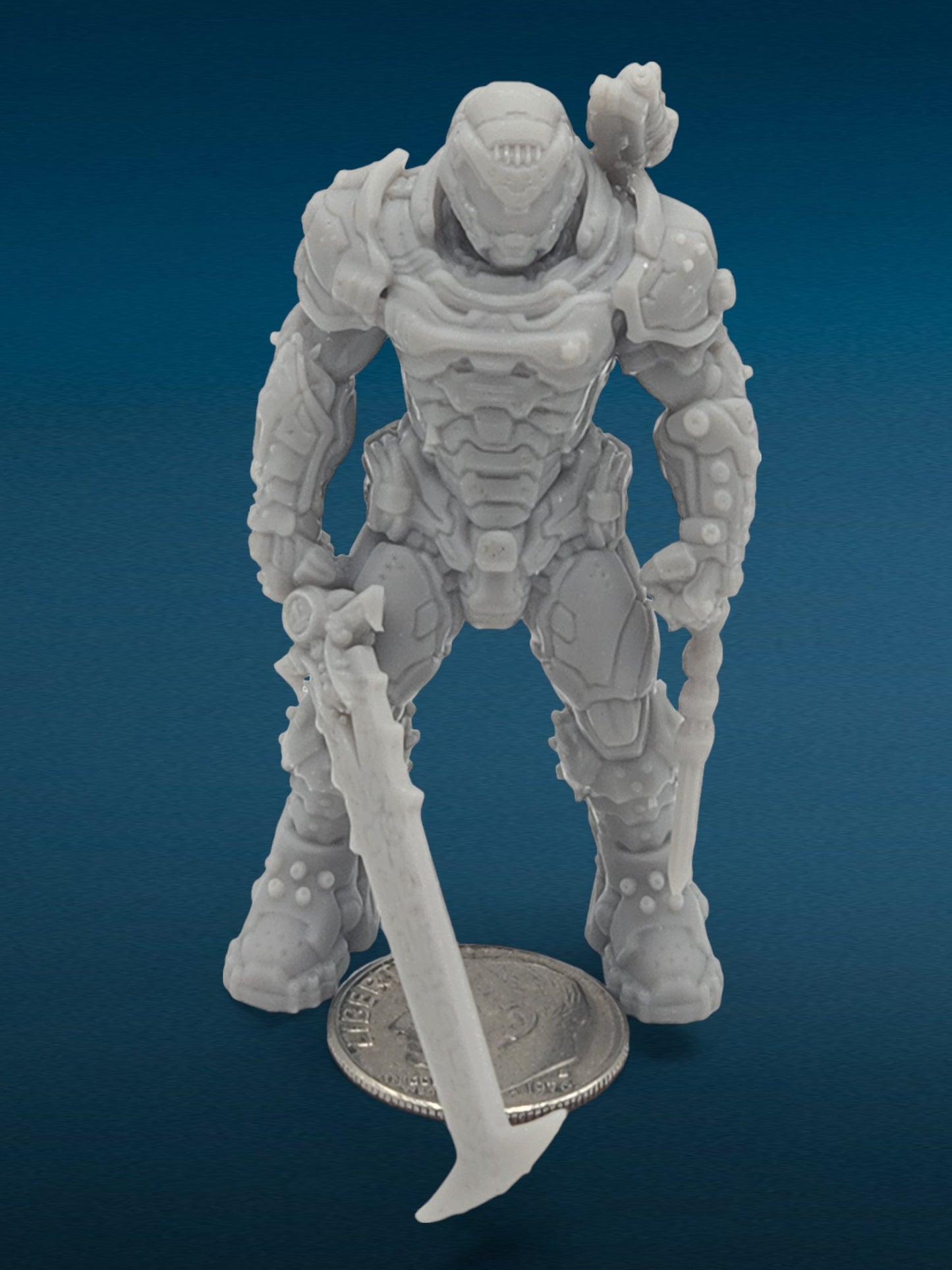 Doom Slayer 3D Resin Figurine: Unpainted Fan Art (2 Inch)
