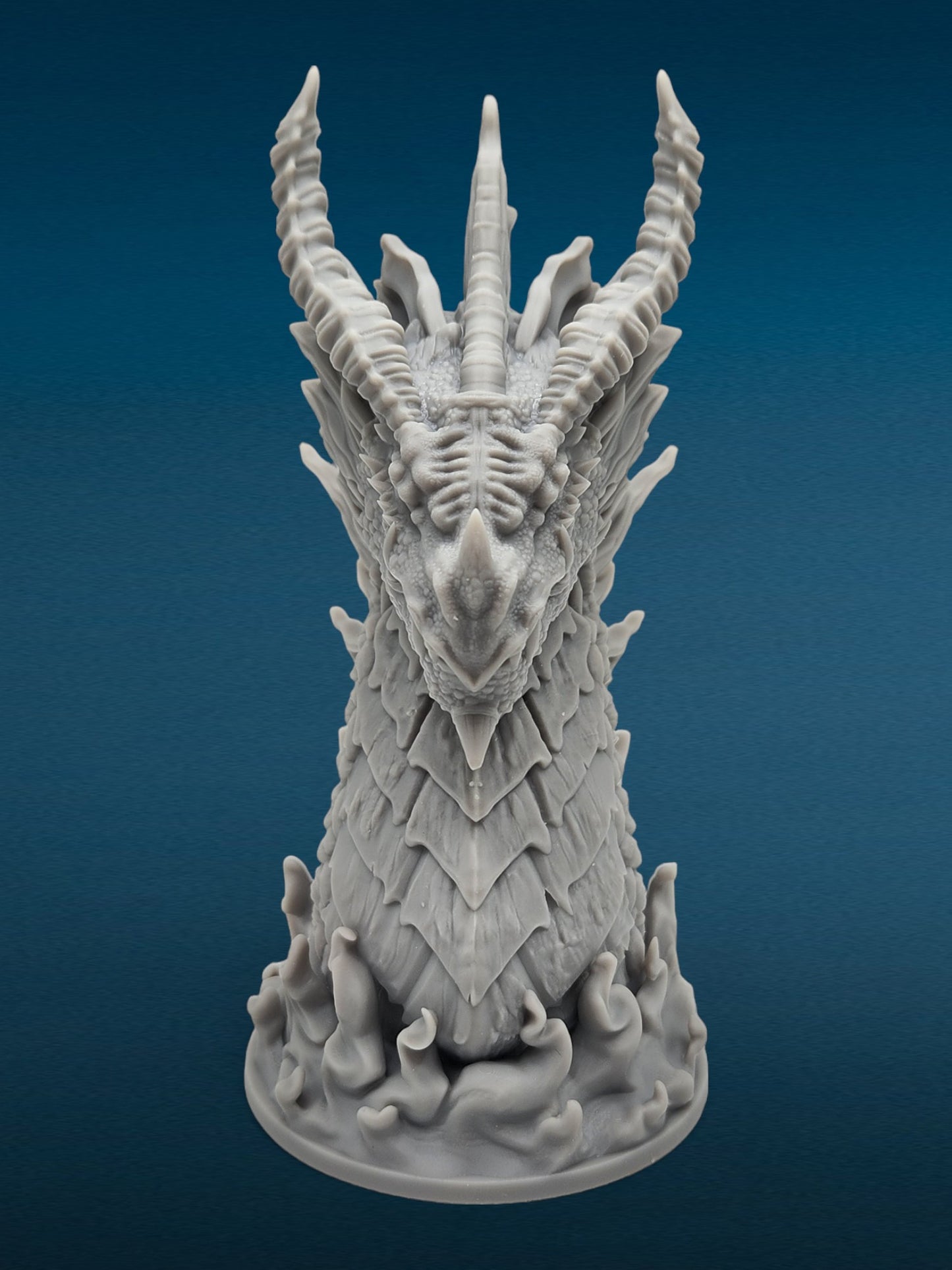 Elder Red Dragon Bust - Unpainted 3D Resin Figurine for Hobby Painters & Collectors (5 Inch)