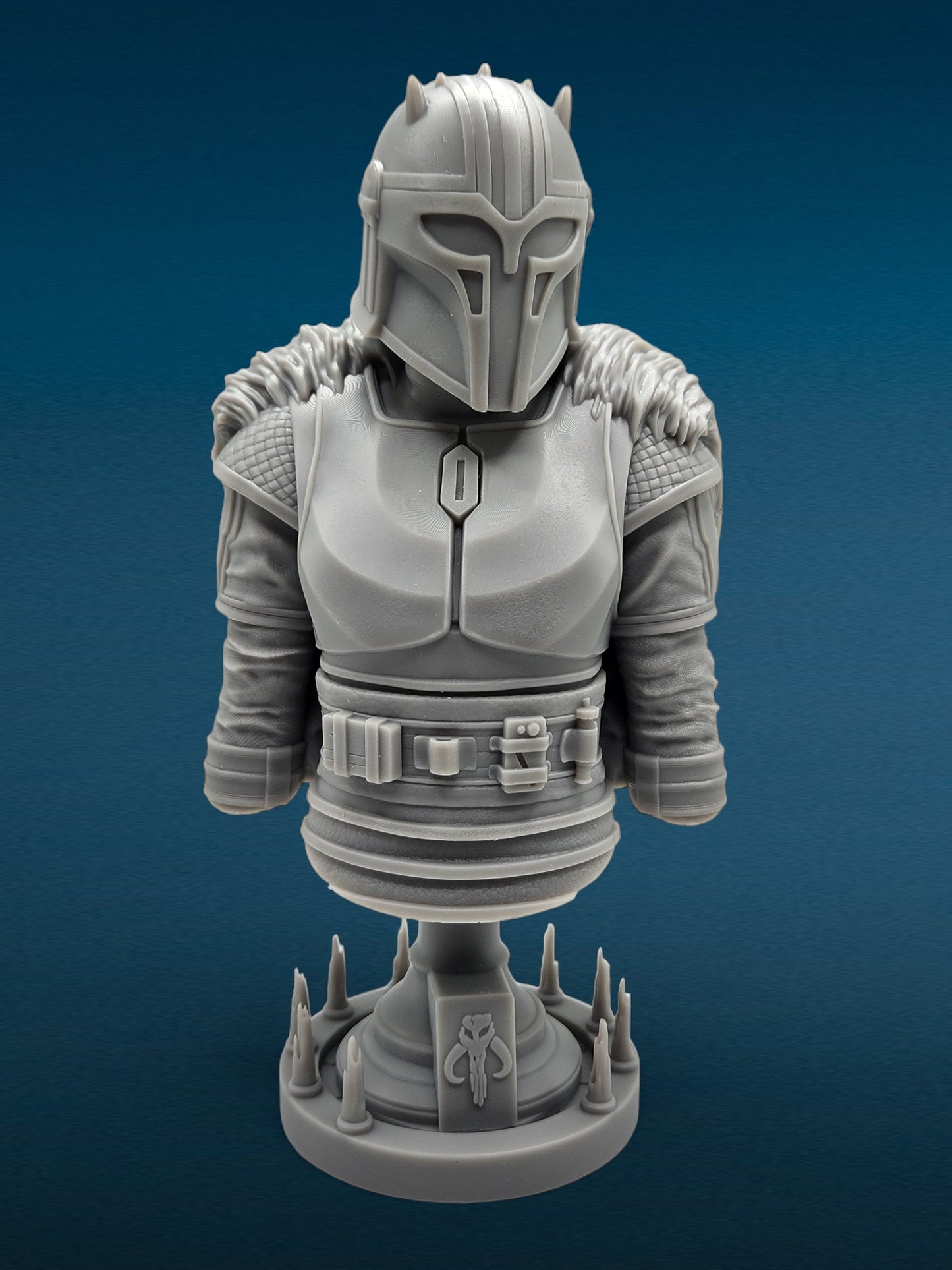 Mandalorian Armorer - Star Wars 3D Resin Bust: Unpainted Fan Art (6.5 Inch)