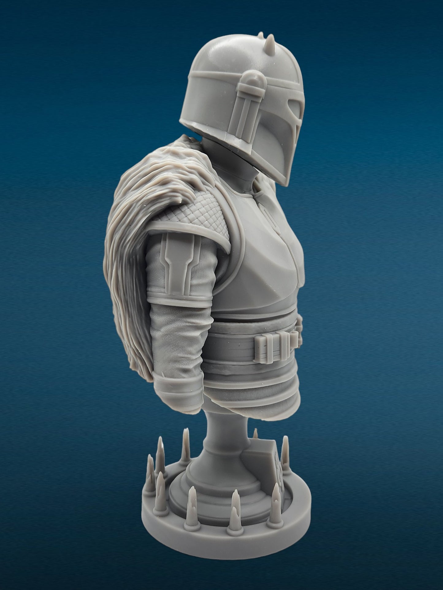 Mandalorian Armorer - Star Wars 3D Resin Bust: Unpainted Fan Art (6.5 Inch)