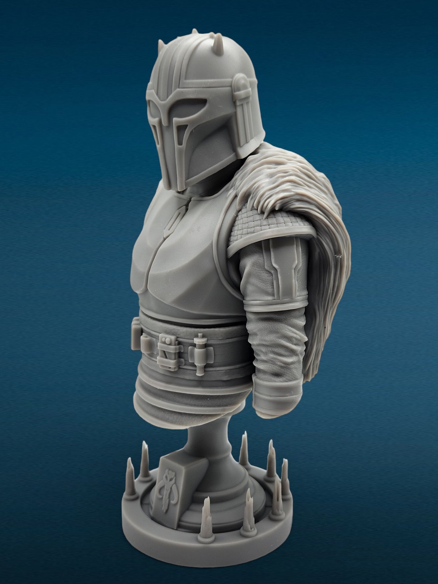 Mandalorian Armorer - Star Wars 3D Resin Bust: Unpainted Fan Art (6.5 Inch)