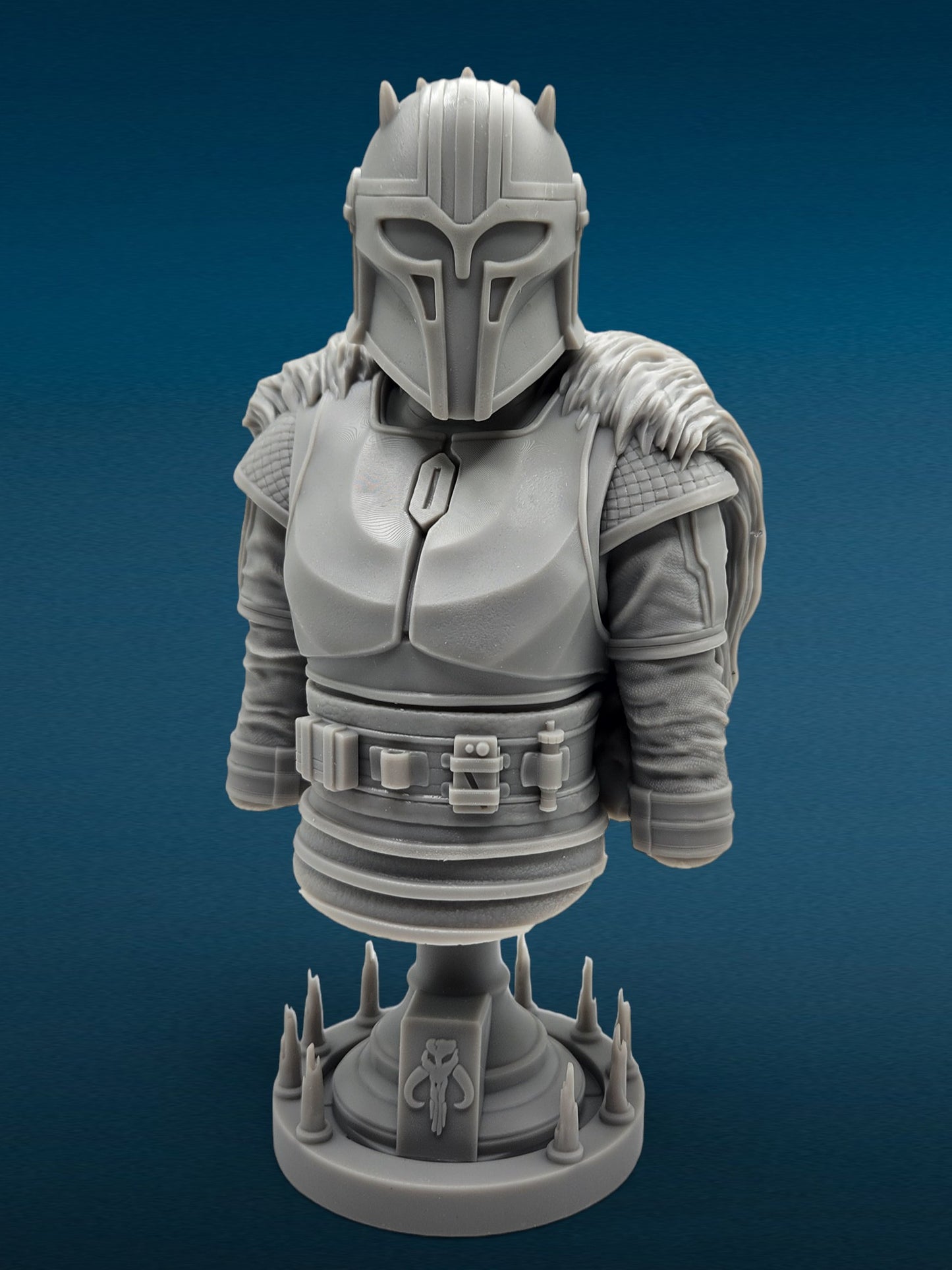 Mandalorian Armorer - Star Wars 3D Resin Bust: Unpainted Fan Art (6.5 Inch)