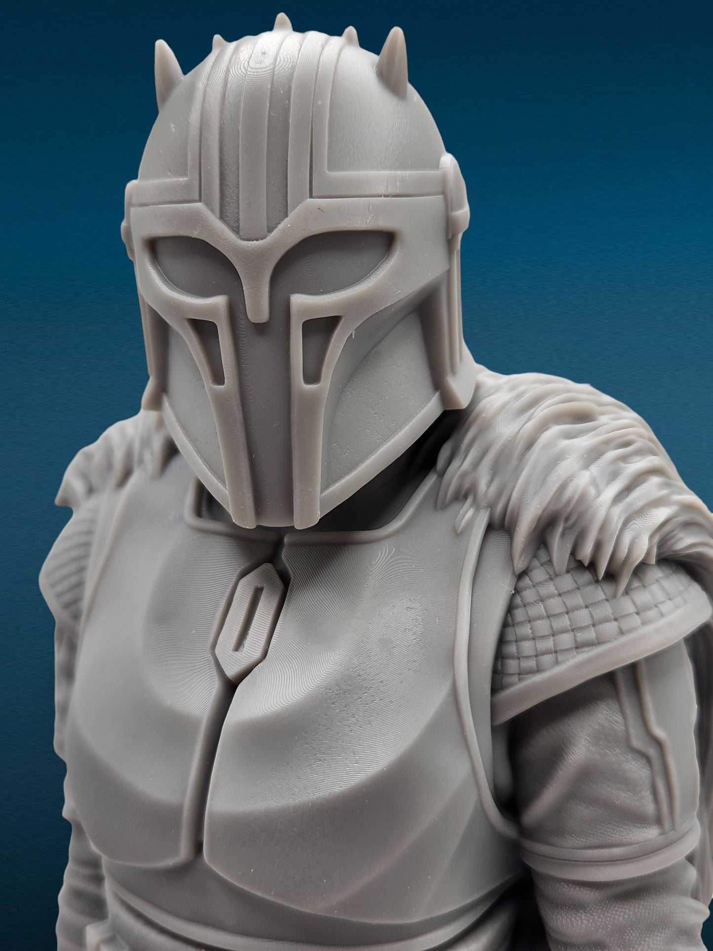 Mandalorian Armorer - Star Wars 3D Resin Bust: Unpainted Fan Art (6.5 Inch)