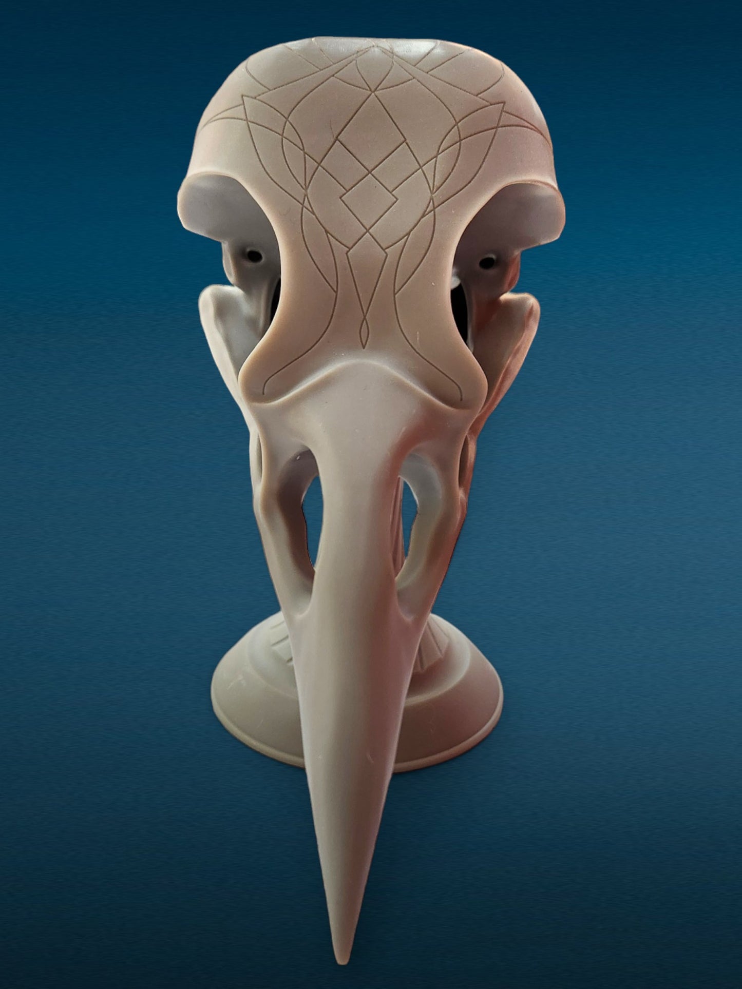 Crow Skull Bust - Unpainted 3D Resin Figurine for Hobby Painters & Collectors (7 Inch)