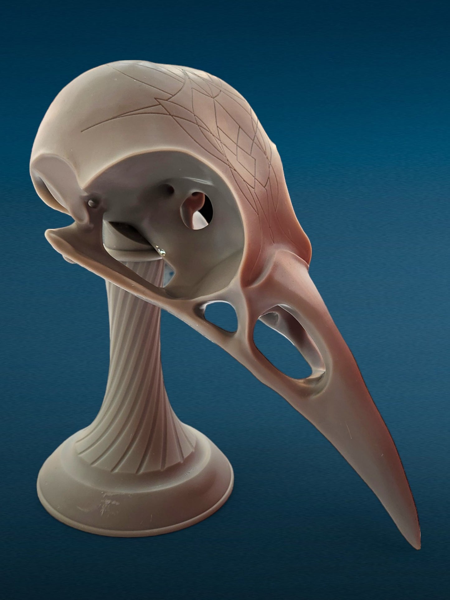 Crow Skull Bust - Unpainted 3D Resin Figurine for Hobby Painters & Collectors (7 Inch)