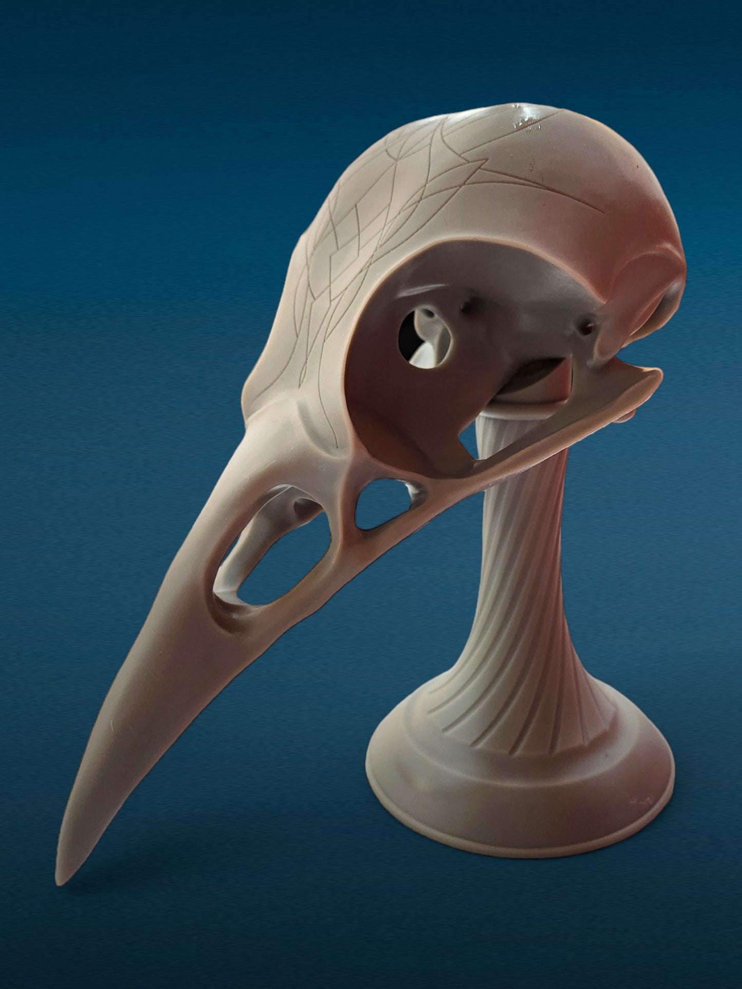 Crow Skull Bust - Unpainted 3D Resin Figurine for Hobby Painters & Collectors (7 Inch)
