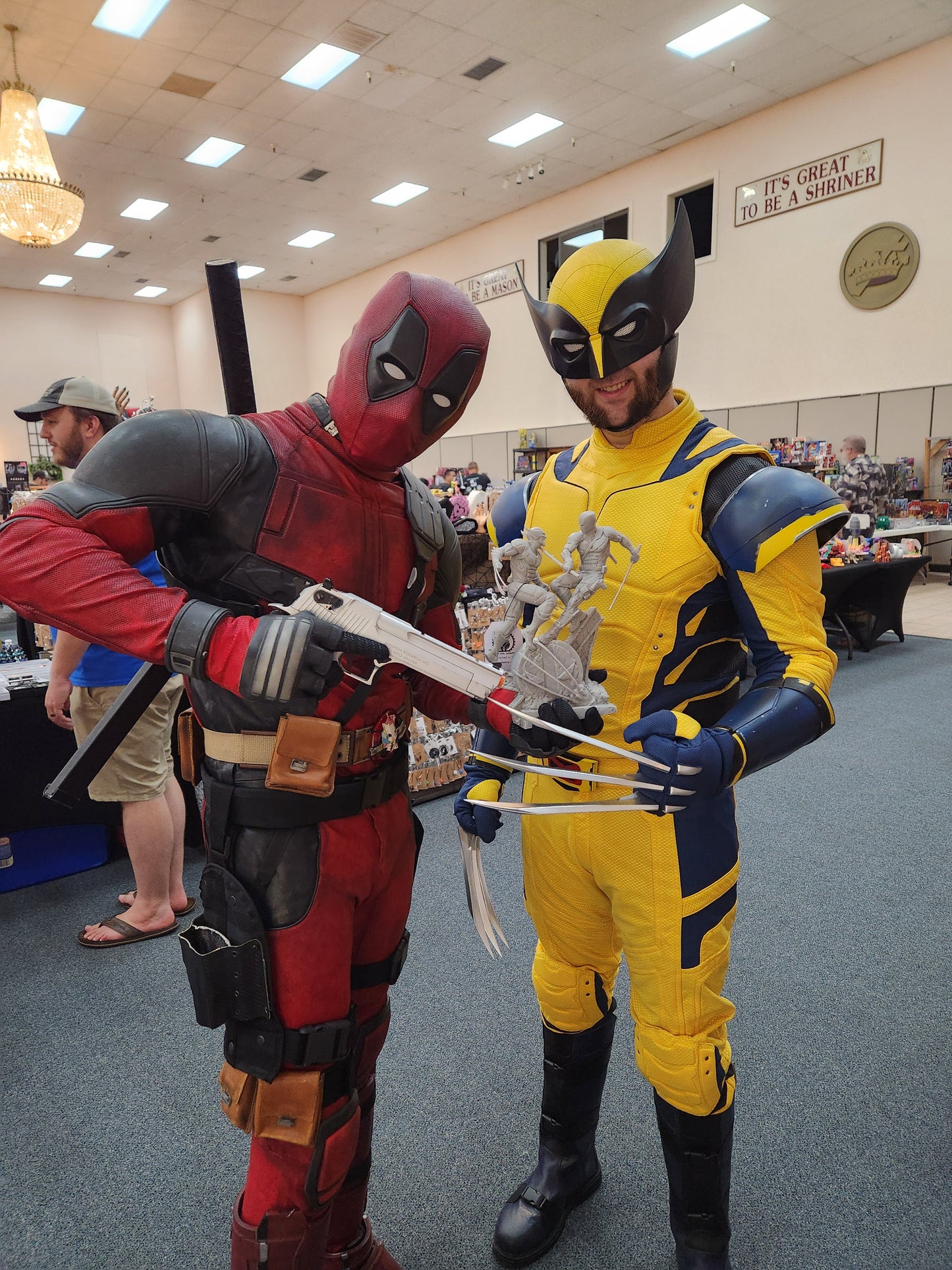 Deadpool v Wolverine 3D Resin Figurine: Unpainted Fan Art (10.5 Inch)