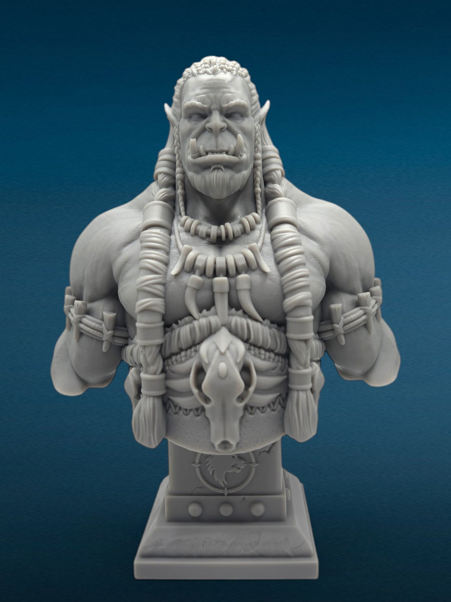 Durotan - Warcraft 3D Resin Bust: Unpainted Fan Art (7.5 Inch)