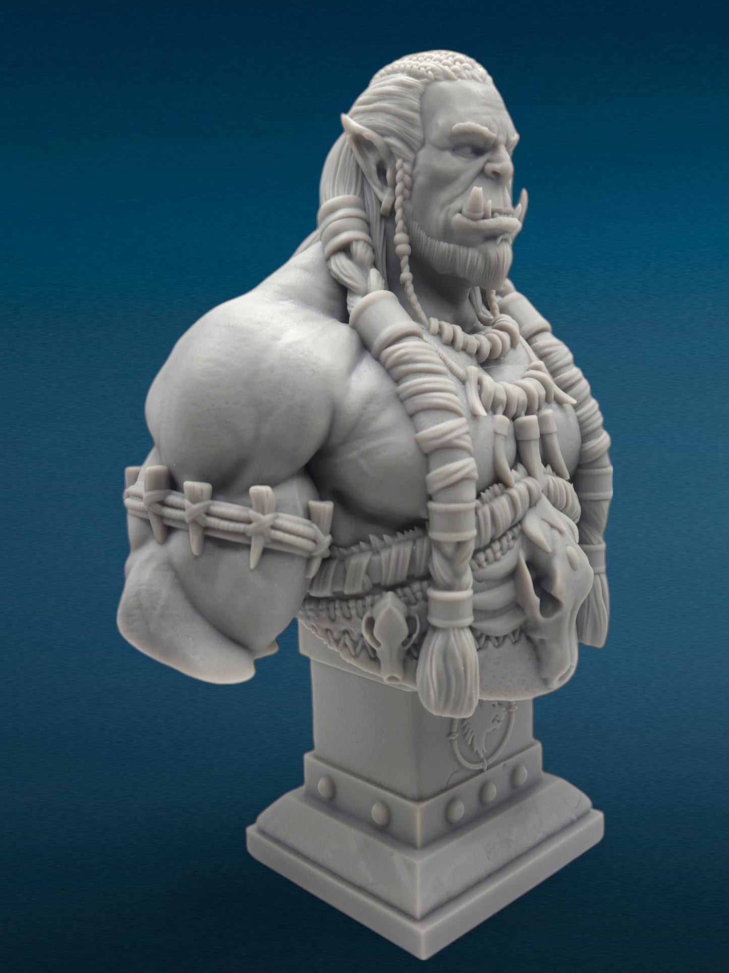 Durotan - Warcraft 3D Resin Bust: Unpainted Fan Art (7.5 Inch)