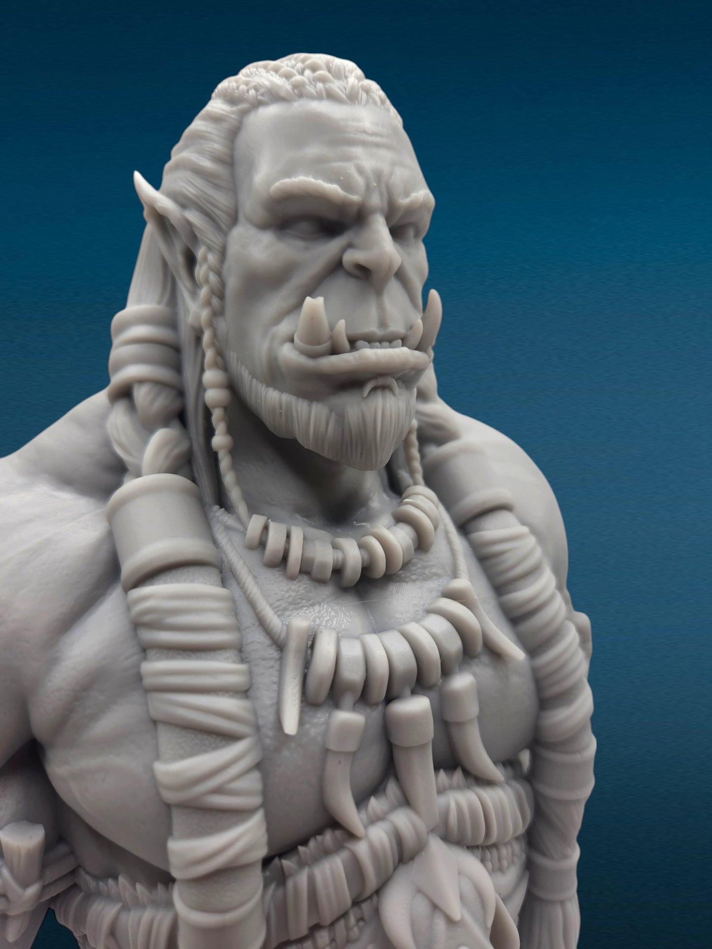 Durotan - Warcraft 3D Resin Bust: Unpainted Fan Art (7.5 Inch)