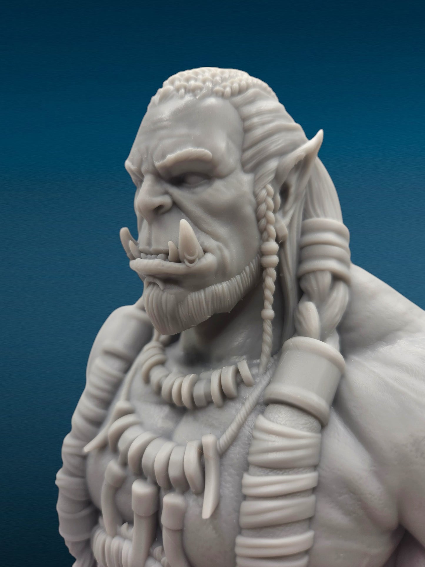 Durotan - Warcraft 3D Resin Bust: Unpainted Fan Art (7.5 Inch)