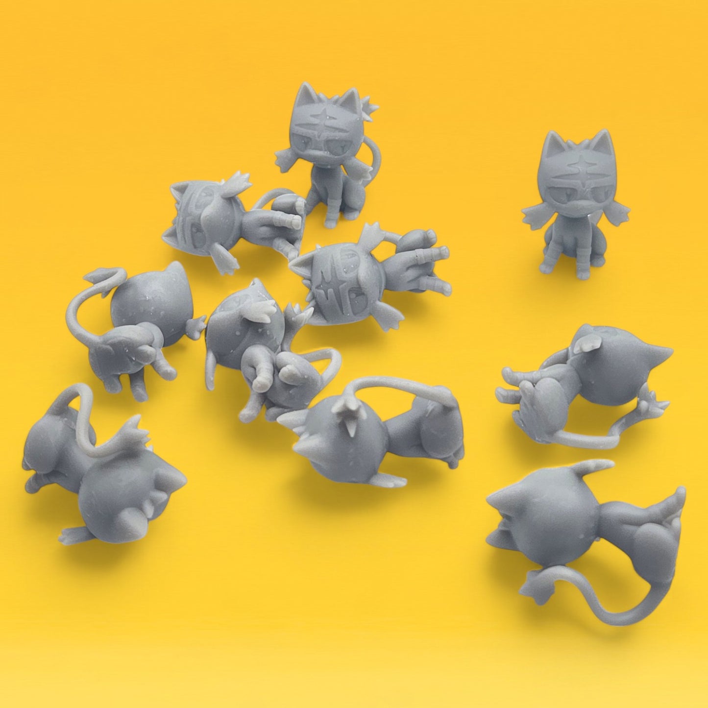 Litten Mini Figures Set – 10 Pack 1″ | 3D Printed Pokemon