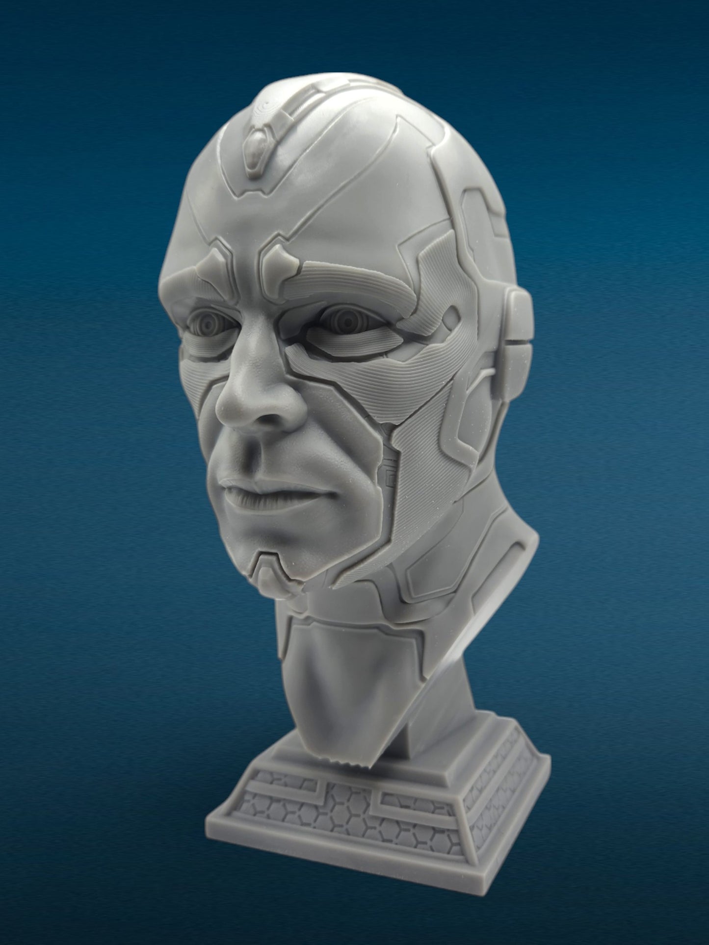 Vision Head - Avengers 3D Resin Bust: Unpainted Fan Art (7 Inch)