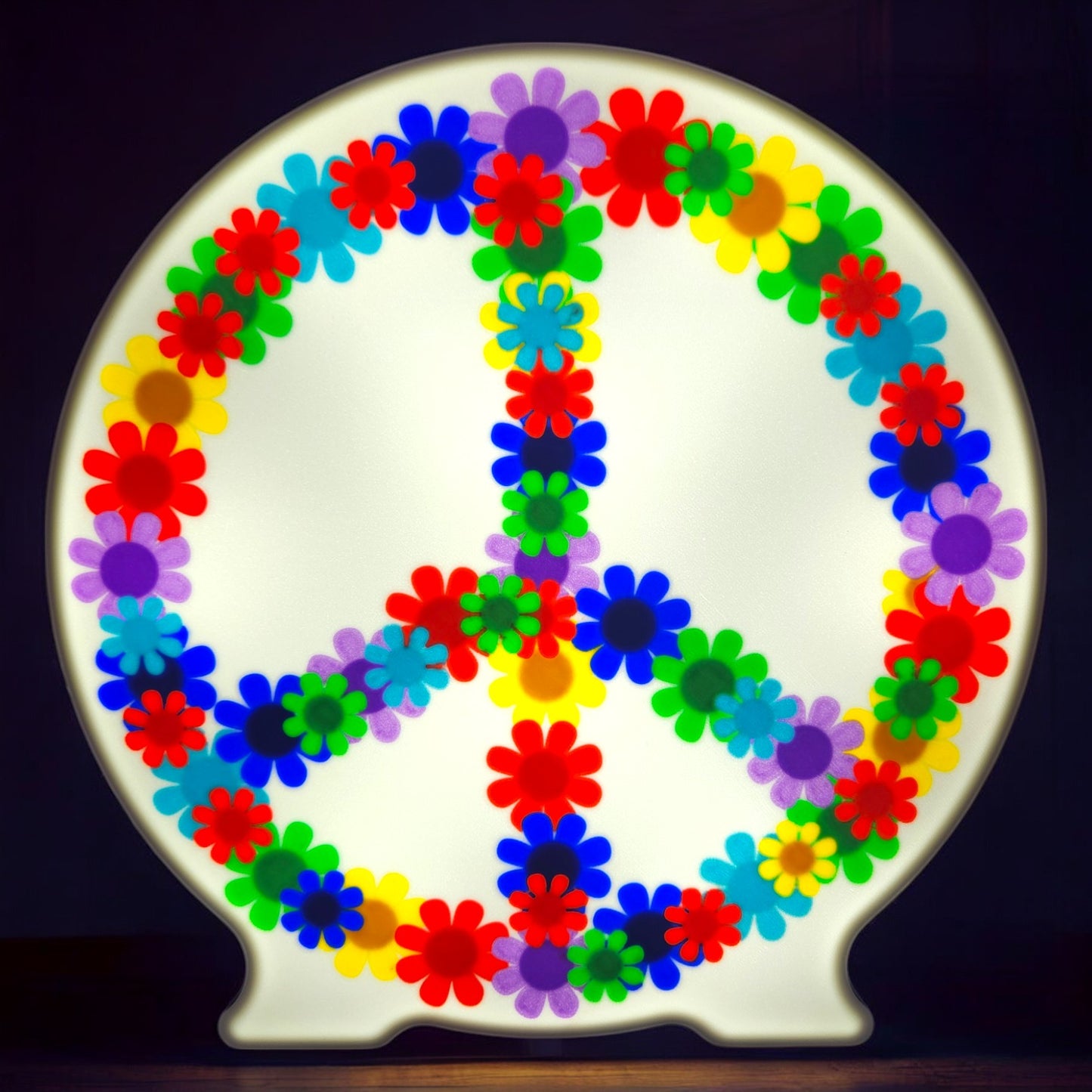 Flower Peace Sign LED Lamp | Peace