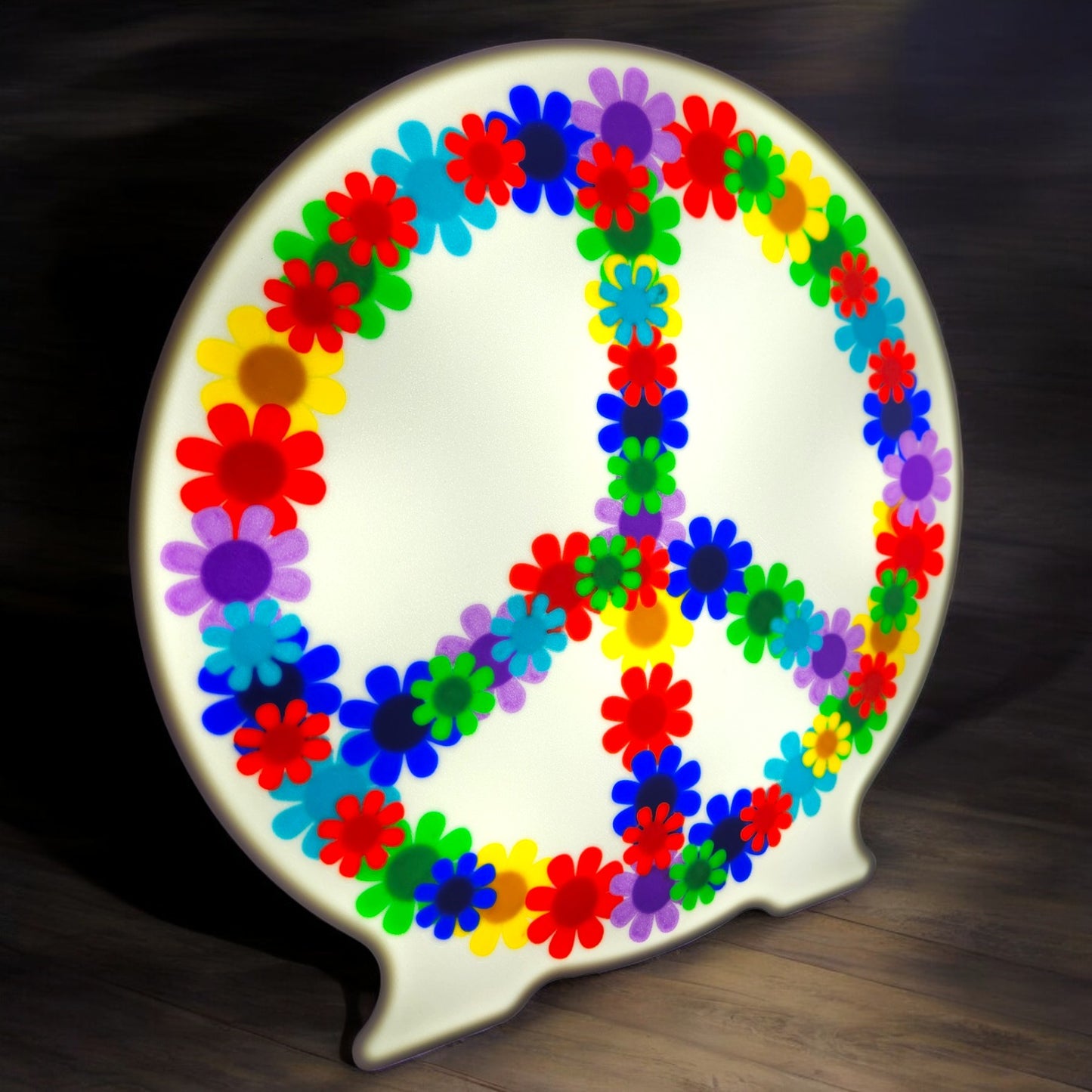 Flower Peace Sign LED Lamp | Peace