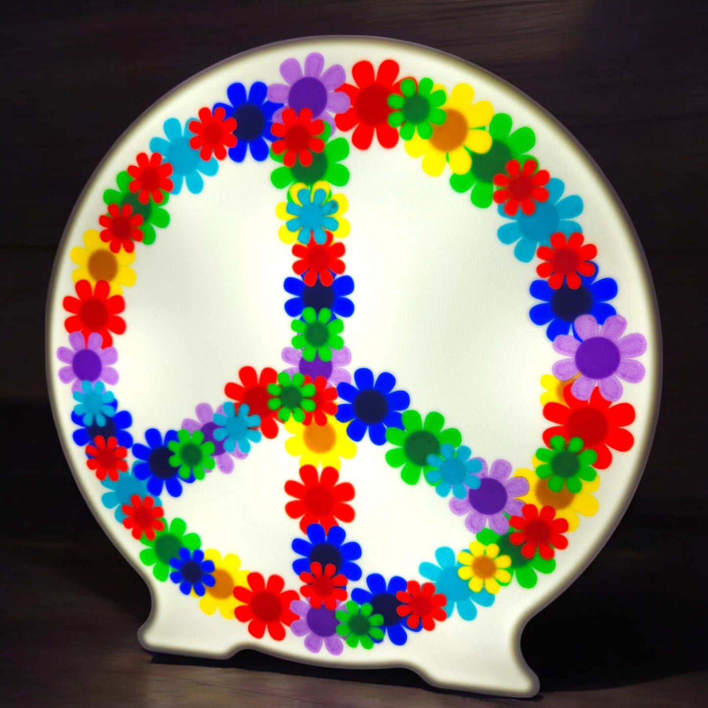 Flower Peace Sign LED Lamp | Peace
