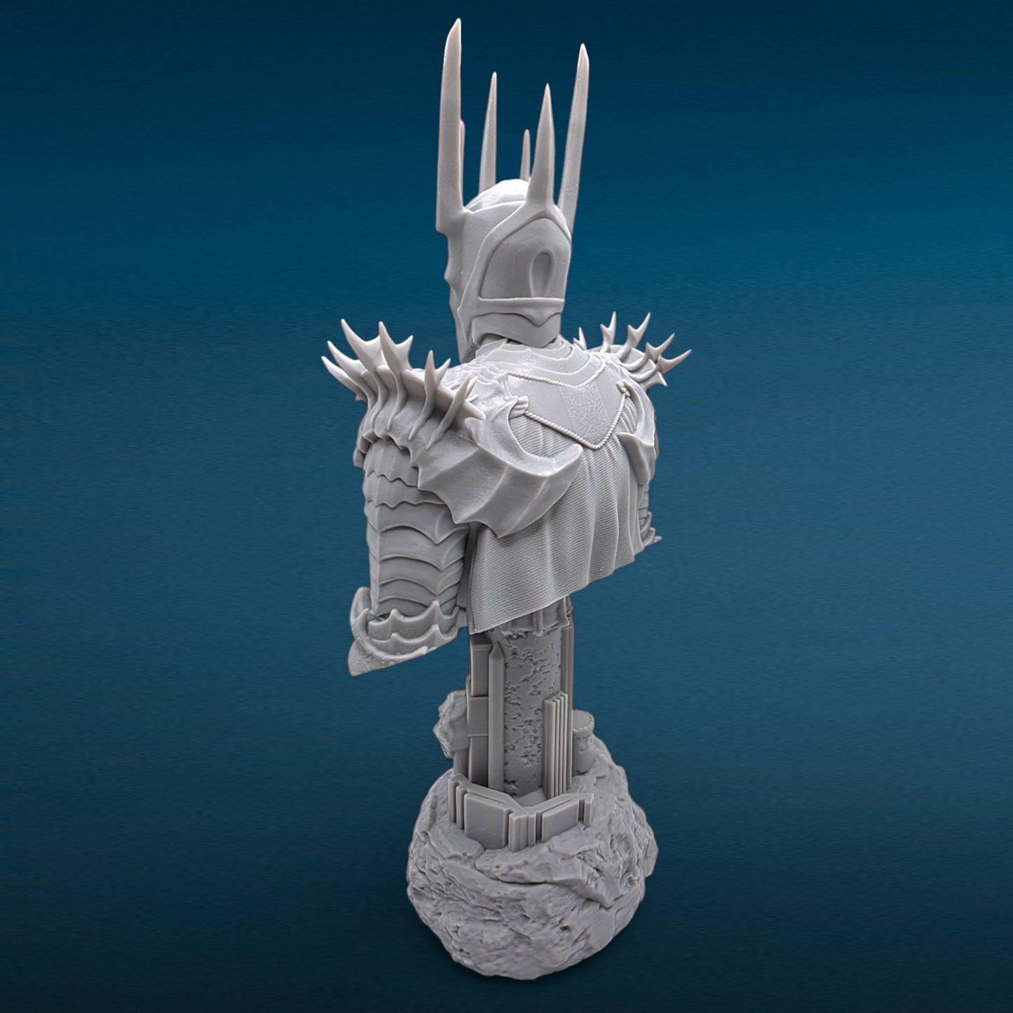 Sauron - Lord of the Rings 3D Resin Bust: Unpainted Fan Art (9.5 Inch)