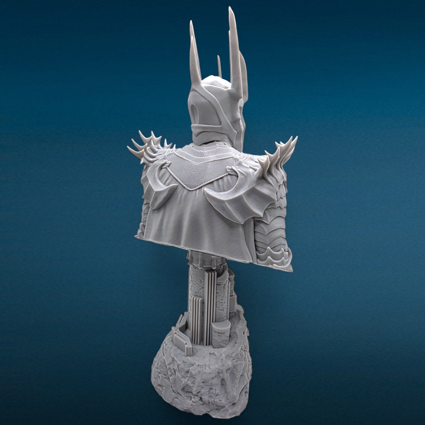 Sauron - Lord of the Rings 3D Resin Bust: Unpainted Fan Art (9.5 Inch)