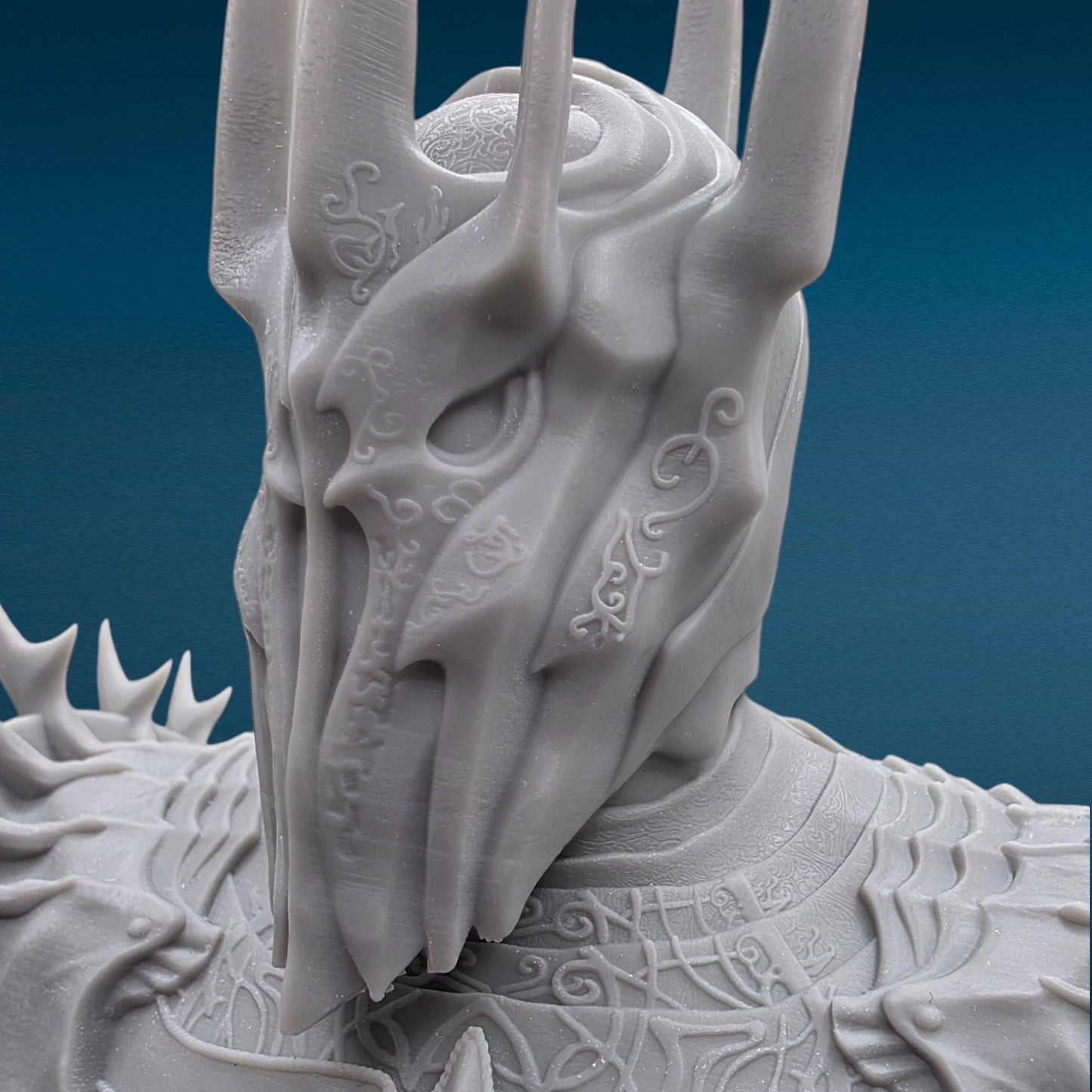 Sauron - Lord of the Rings 3D Resin Bust: Unpainted Fan Art (9.5 Inch)